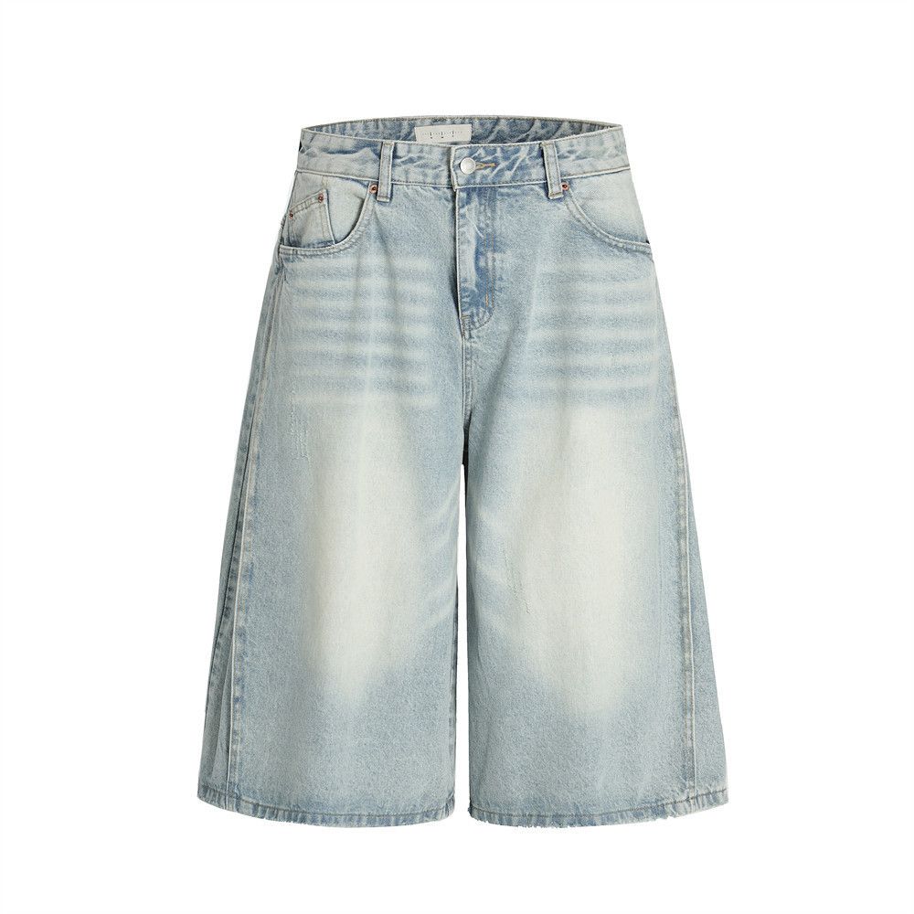 Japanese Brand × Jean Men's high street punk distressed washed denim shorts Size US 32 / EU 48 - 1 Thumbnail