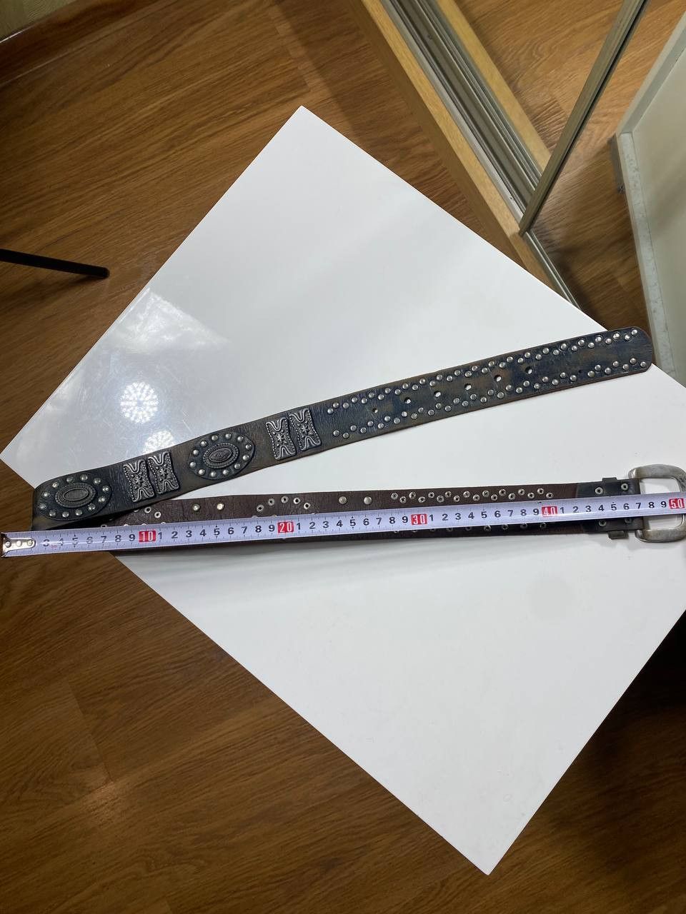 Vintage Vintage leather rhinestones belts BB Simon style punk y2k Size ONE SIZE - 4 Thumbnail
