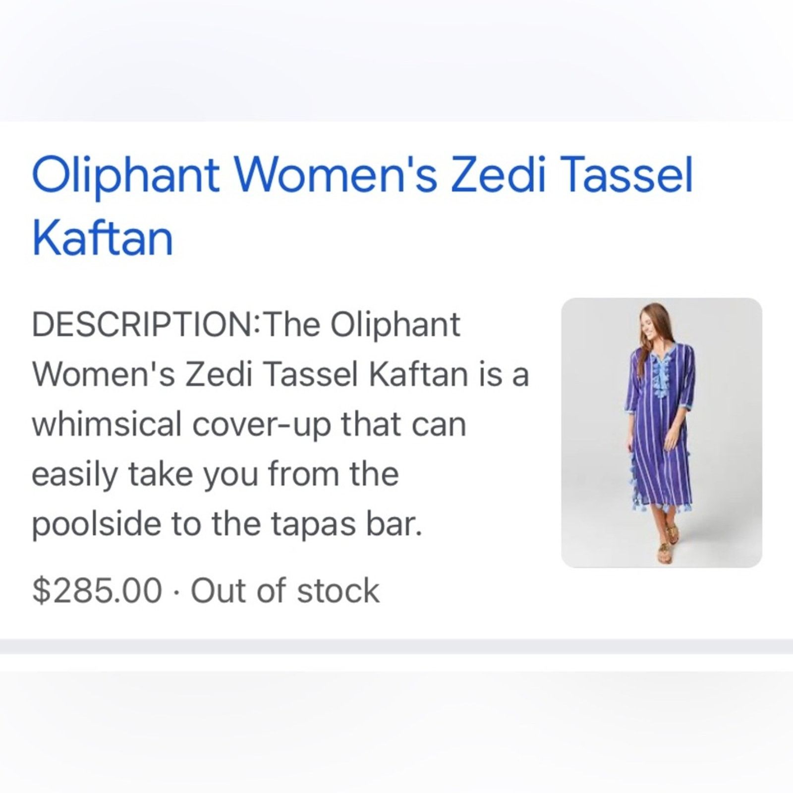Oliphant NEW $285 OLIPHANT Women's Zedi Tassel Kaftan Small NWT Size S / US 4 / IT 40 - 5 Thumbnail