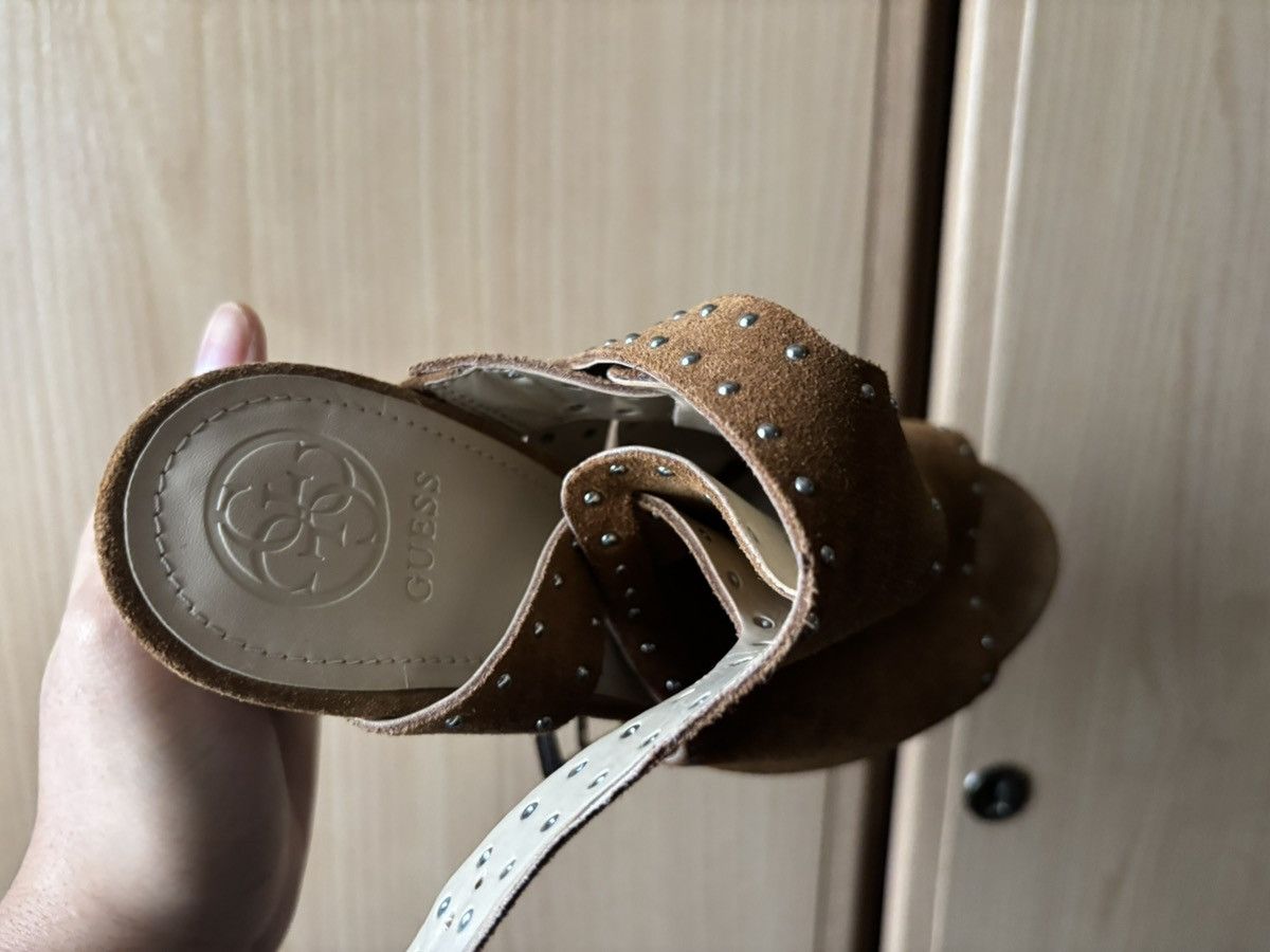Guess GUESS Tan Suede Block Heel with Silver Studs – Size UK 8 Size US 10.5 / IT 40.5 - 9 Thumbnail
