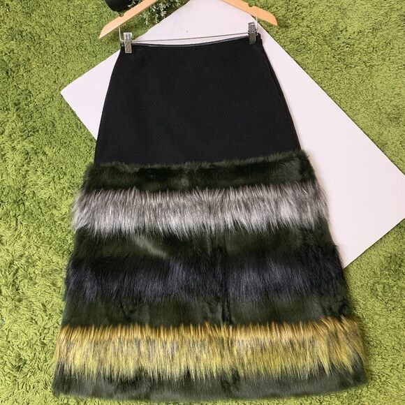 Clover Canyon Clover Canyon Women's Midi Skirt Faux Fur A Line Multicolor Size 28" / US 6 / IT 42 - 1 Thumbnail