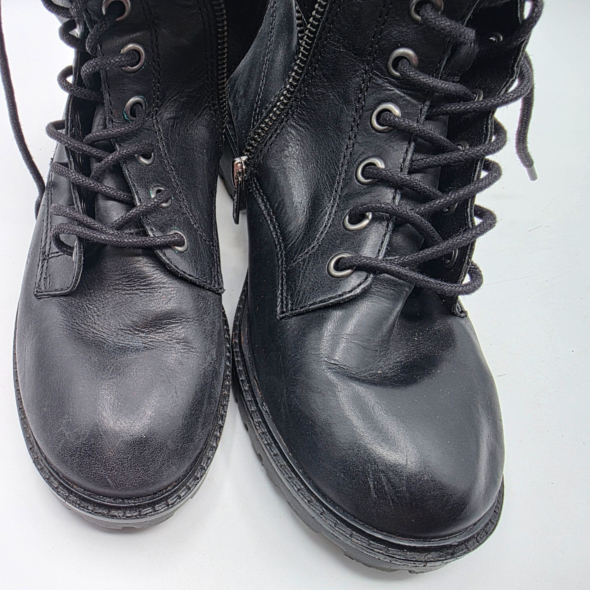 Frye Frye Foster Lace Up Combat Boots Womens Size 7 Black Party G Size US 7 / IT 37 - 9 Thumbnail