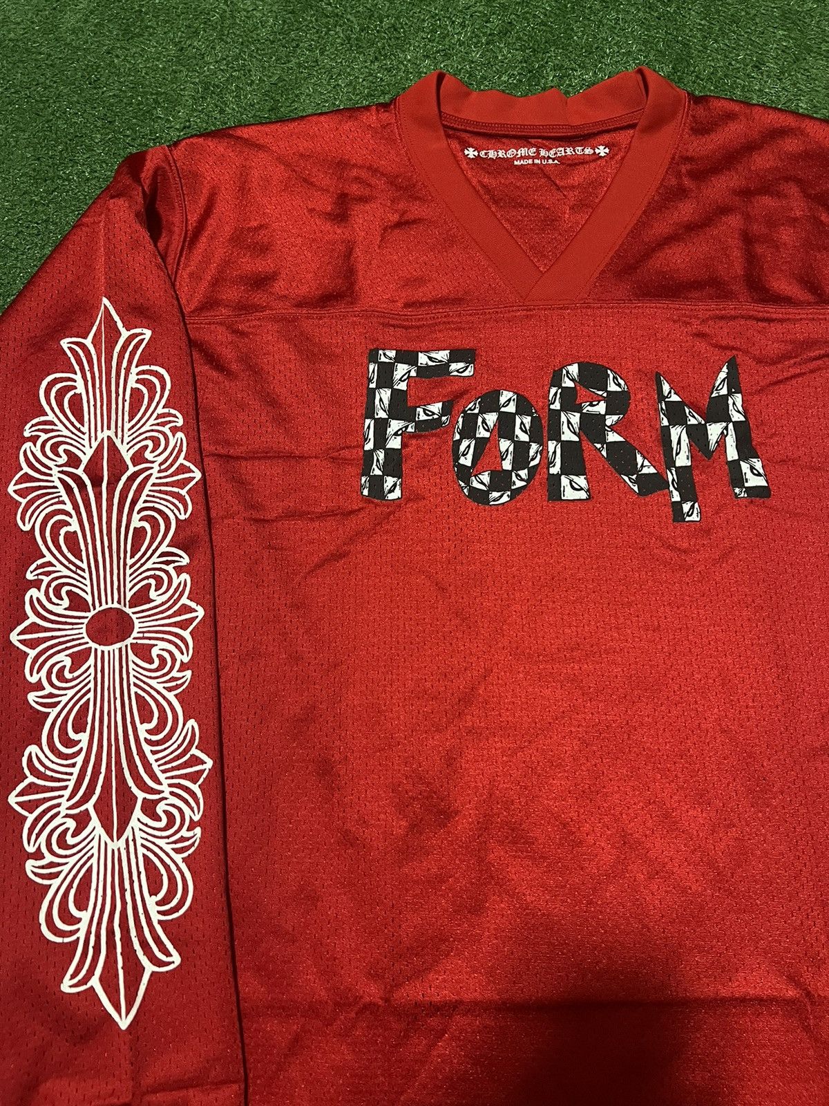 image of Chrome Hearts Red Matty Boy “Team” Longsleeve Jersey, Men's (Size Large)