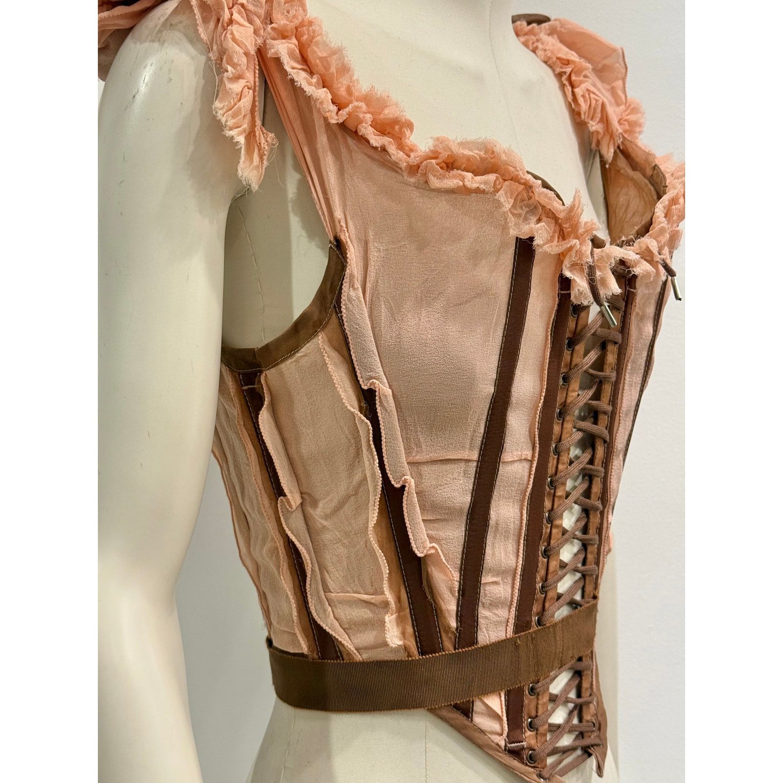 Jean Paul Gaultier S/S2005 Jean Paul Gaultier runway ruffled corset Size S / US 4 / IT 40 - 6 Thumbnail
