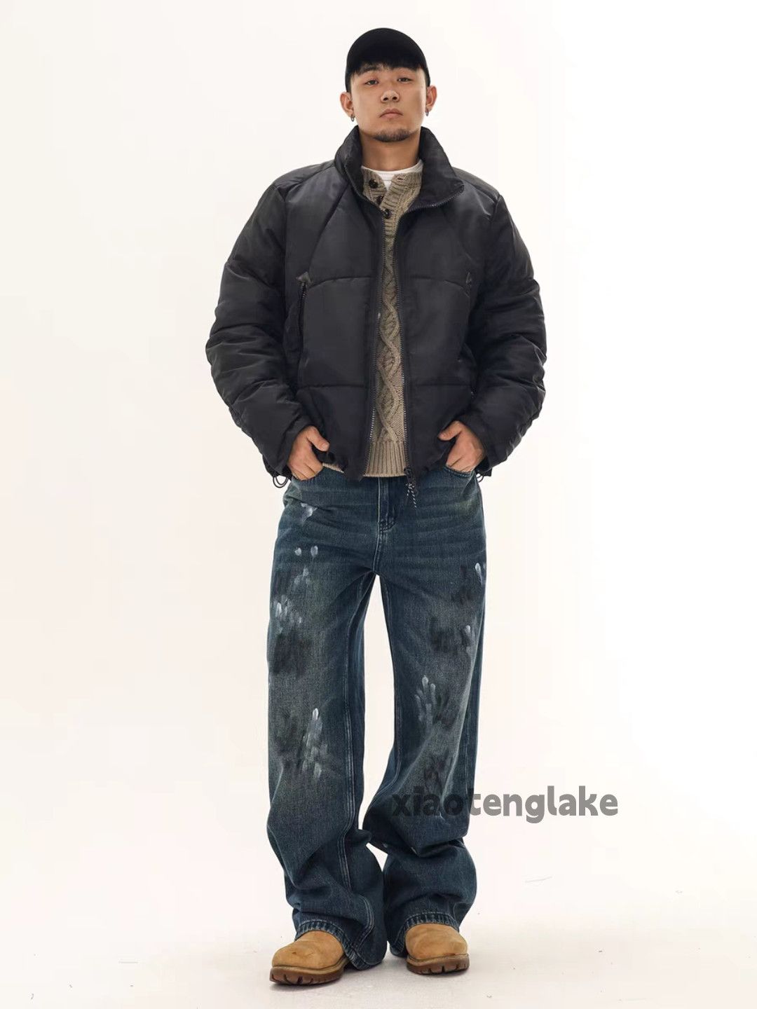 Jean Unisex outdoor utility loose baggy workwear stain jeans Size US 38 / EU 54 - 1 Thumbnail