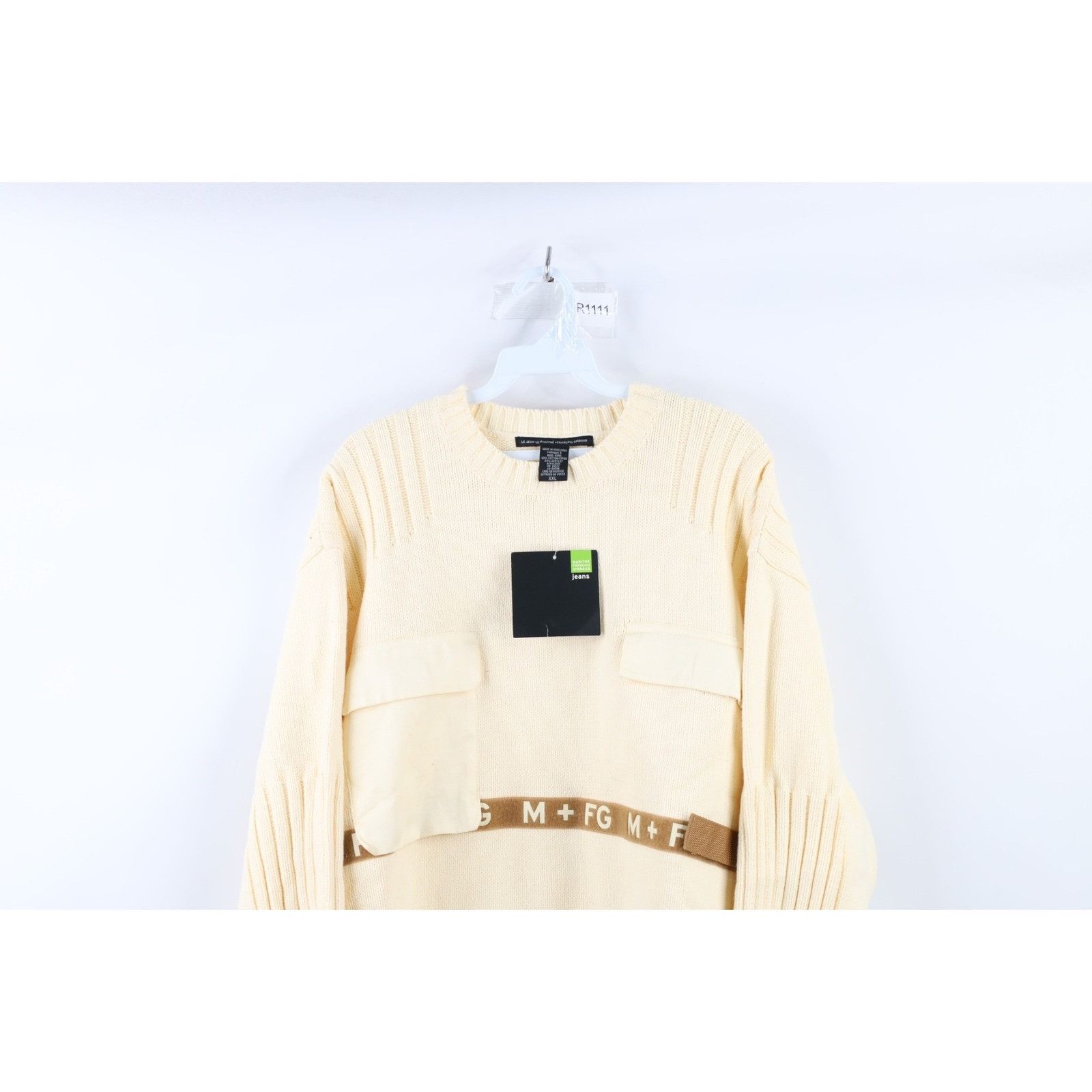 Marithe + Francois Girbaud × Vintage NOS Vintage 90s Marithe Francois Girbaud Strap Knit Sweater Size US XXL / EU 58 / 5 - 2 Thumbnail