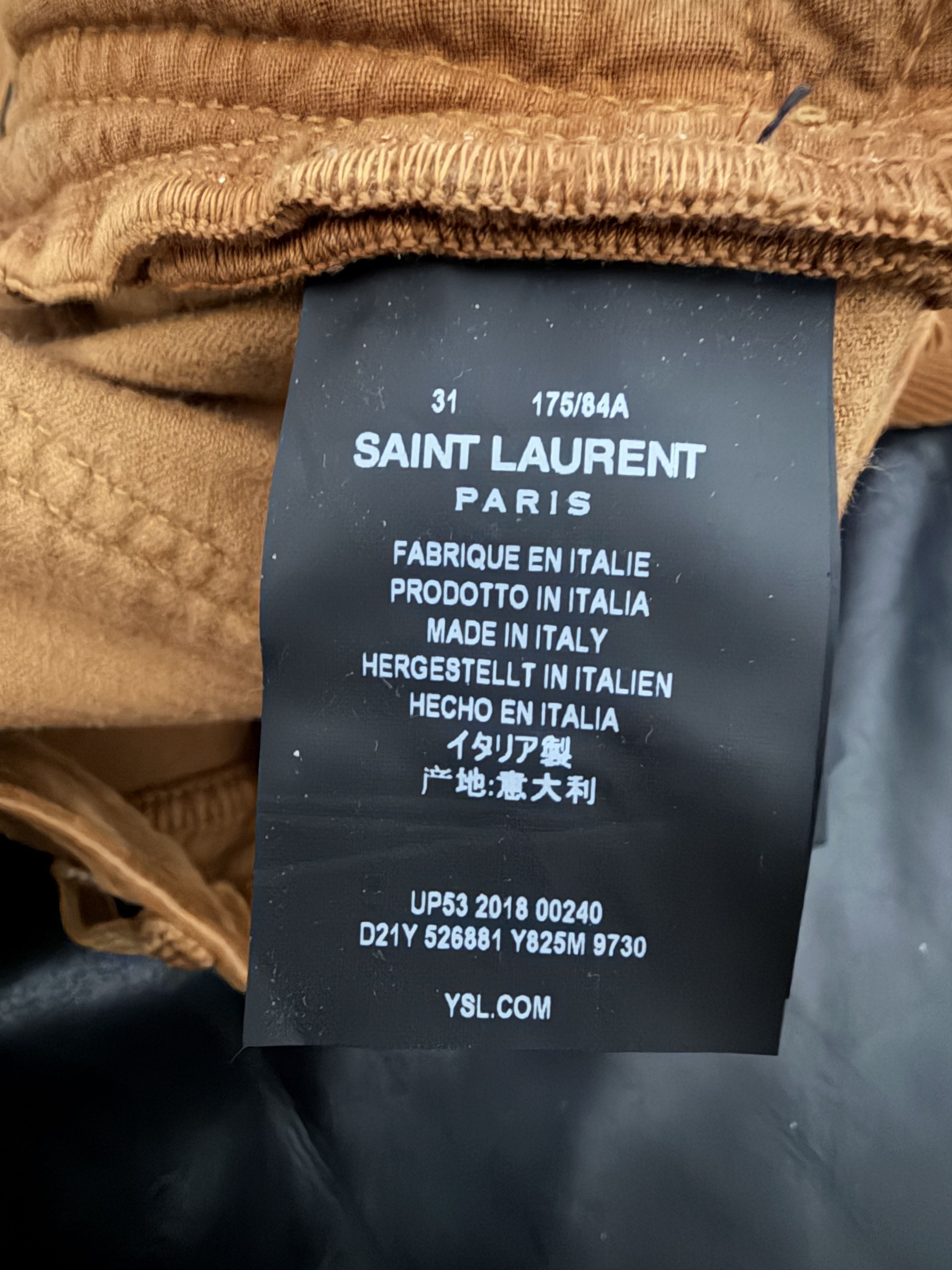 Saint Laurent Paris SLP Camel Corduroy D14 Pants Size US 31 - 12 Thumbnail