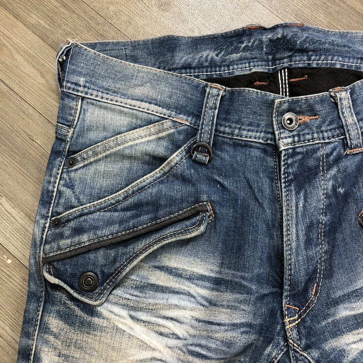 If Six Was Nine × Japanese Brand × Le Grande Bleu (L.G.B.) 2000s Nicole Club Multi Pocket Faded Bootcut Flared Jeans Size US 31 - 9 Thumbnail