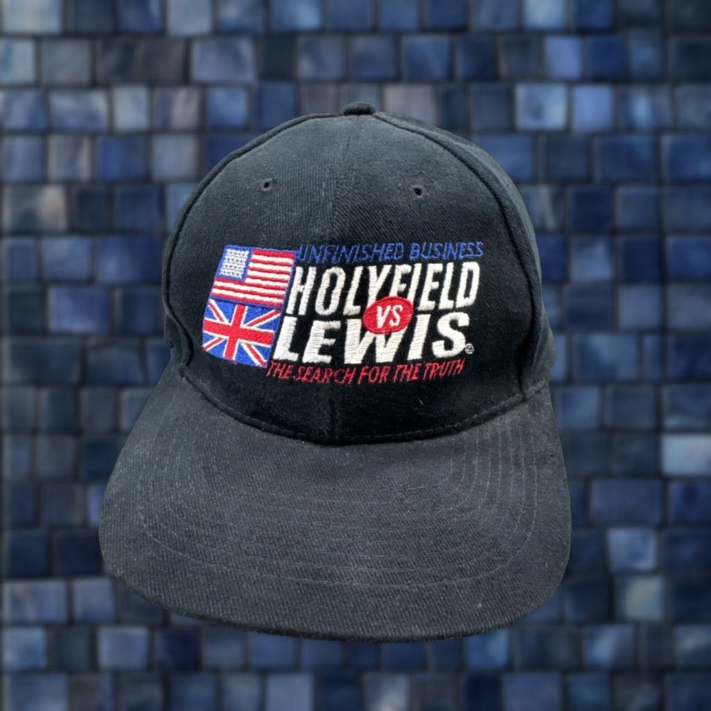 Vintage Nike Hat Cap Men Black Strapback Hat VTG Holyfield Vs Lewis The Search For The Truth? Size ONE SIZE - 1 Thumbnail
