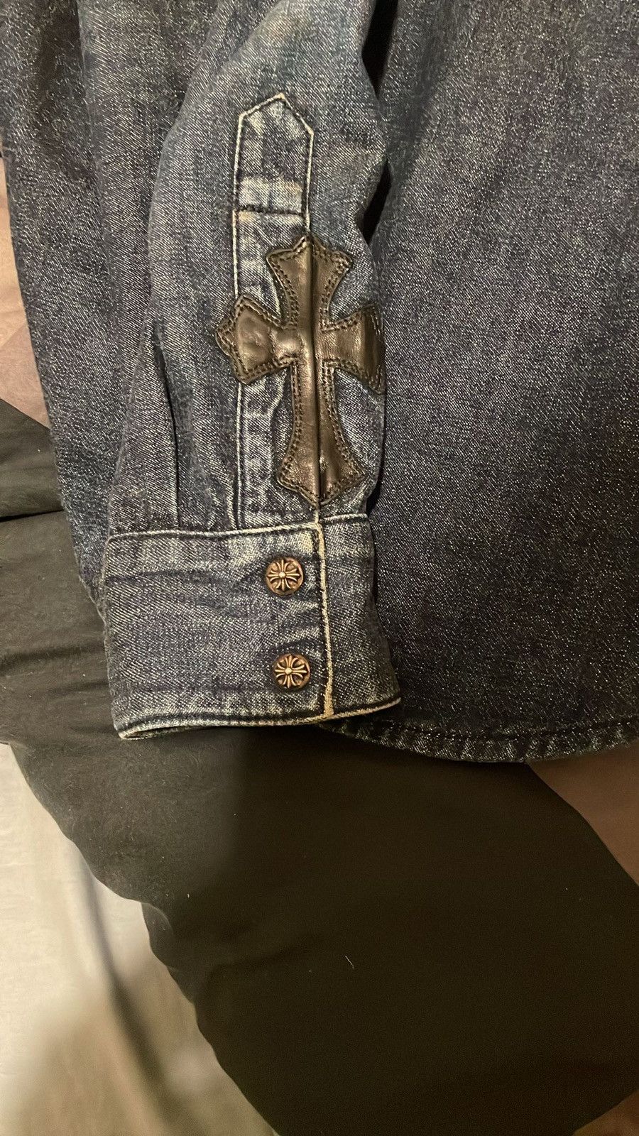 Chrome Hearts Chrome hearts leather cross patch silver button denim shirt Size US S / EU 44-46 / 1 - 4 Thumbnail