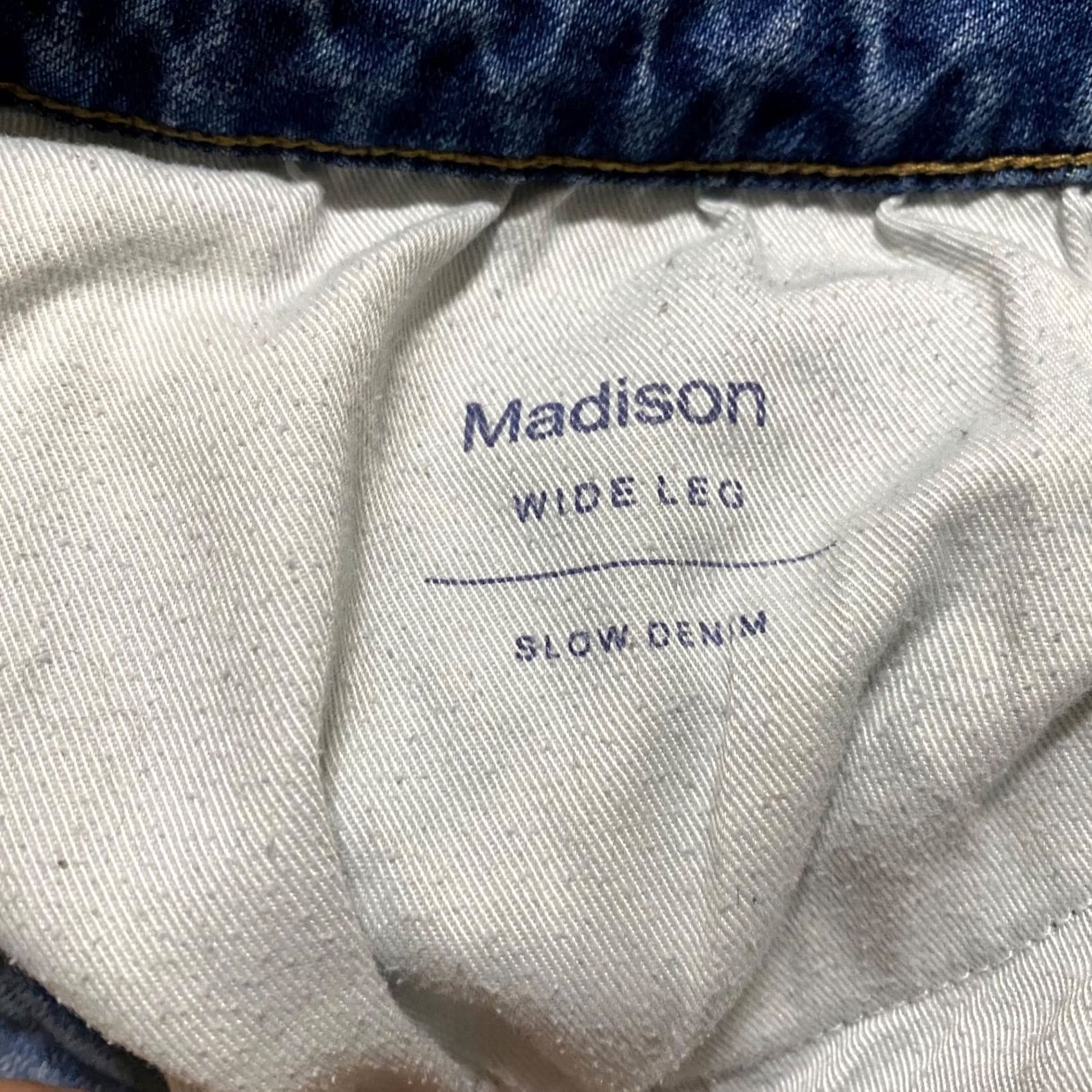 Madison Oliver Logan Madison Wide Leg Jeans sz 33 Blue Denim Medium Wash Weomens Size 27" / US 4 / IT 40 - 5 Thumbnail