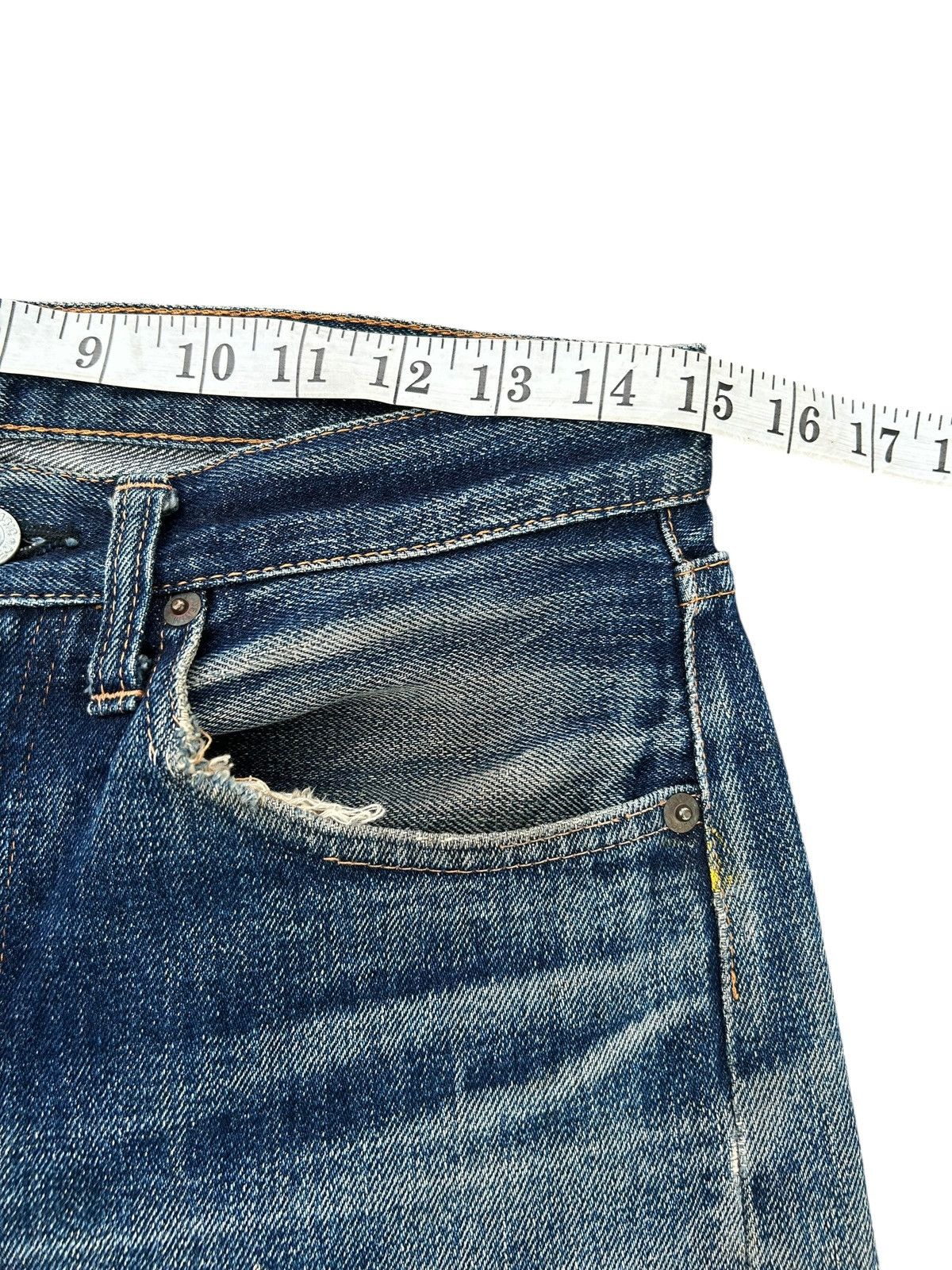 Kapital Thrashed Vintage Denime Selvedge Denim Jeans Size US 30 / EU 46 - 20 Thumbnail