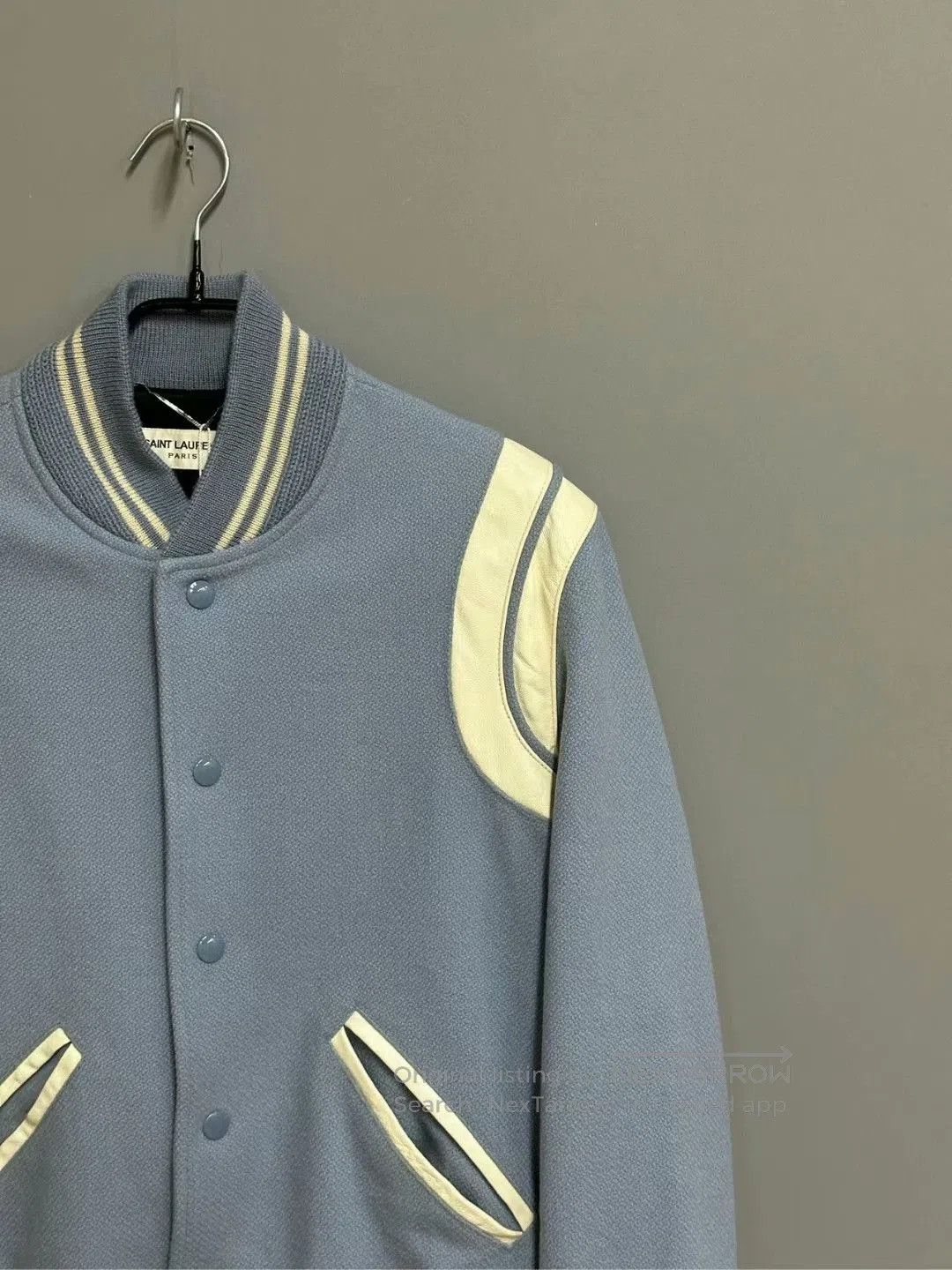 Saint Laurent Paris saint laurent light blue baseball jacket. Size US M / EU 48-50 / 2 - 2 Thumbnail