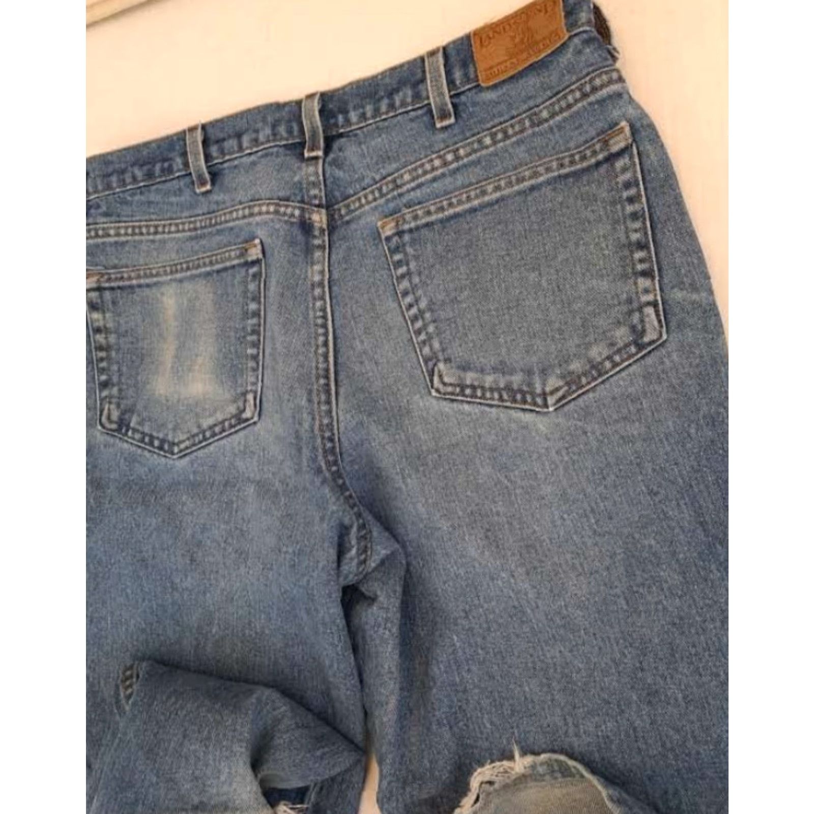 Lands' End VINTAGE Lands' End Denim Blue Jeans Men 35 Regular 30 Inseam 5-Pocket Cotton Blue Shirt? Size US 35 - 8 Thumbnail