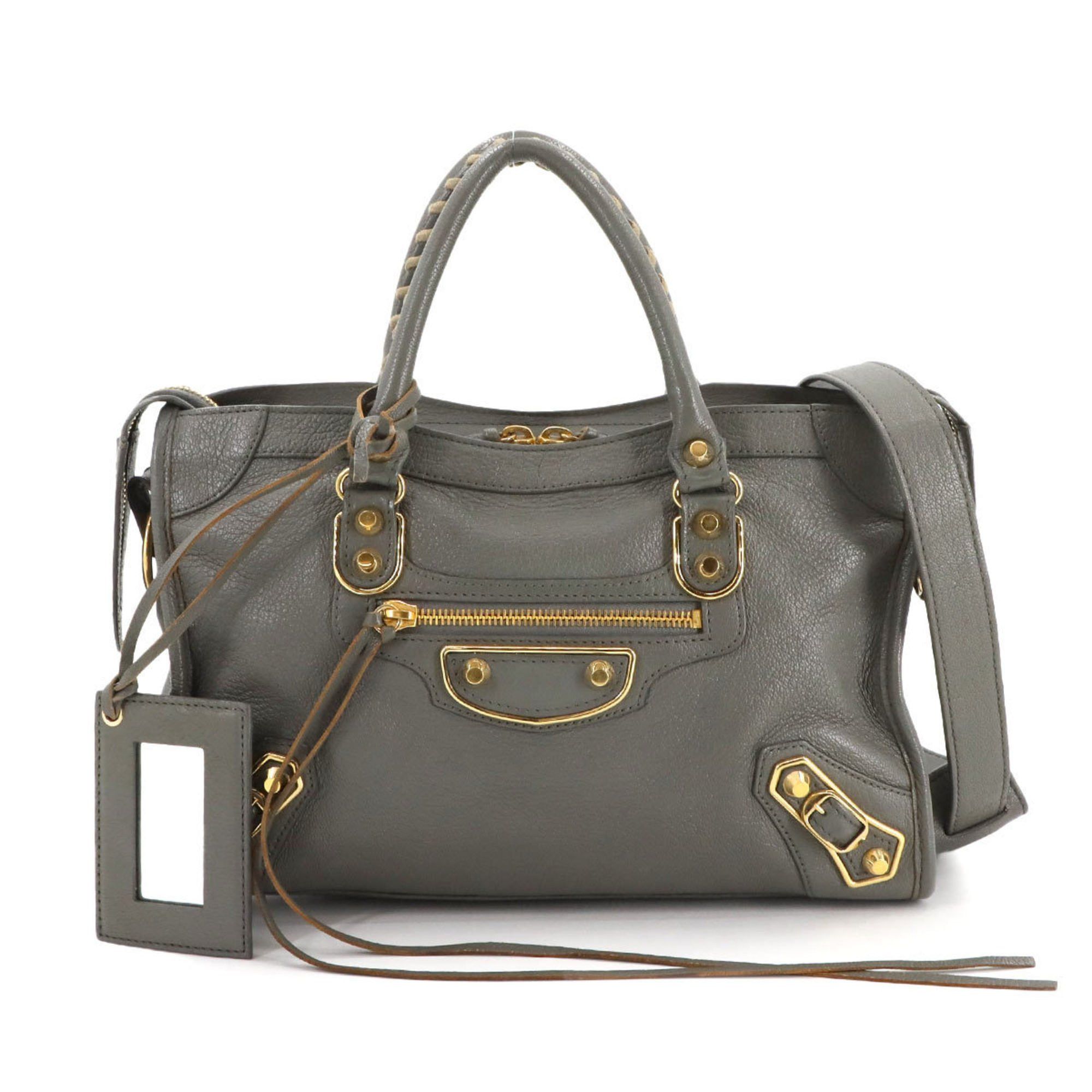 BALENCIAGA Classic Metallic Edge City 2way Hand Shoulder Bag