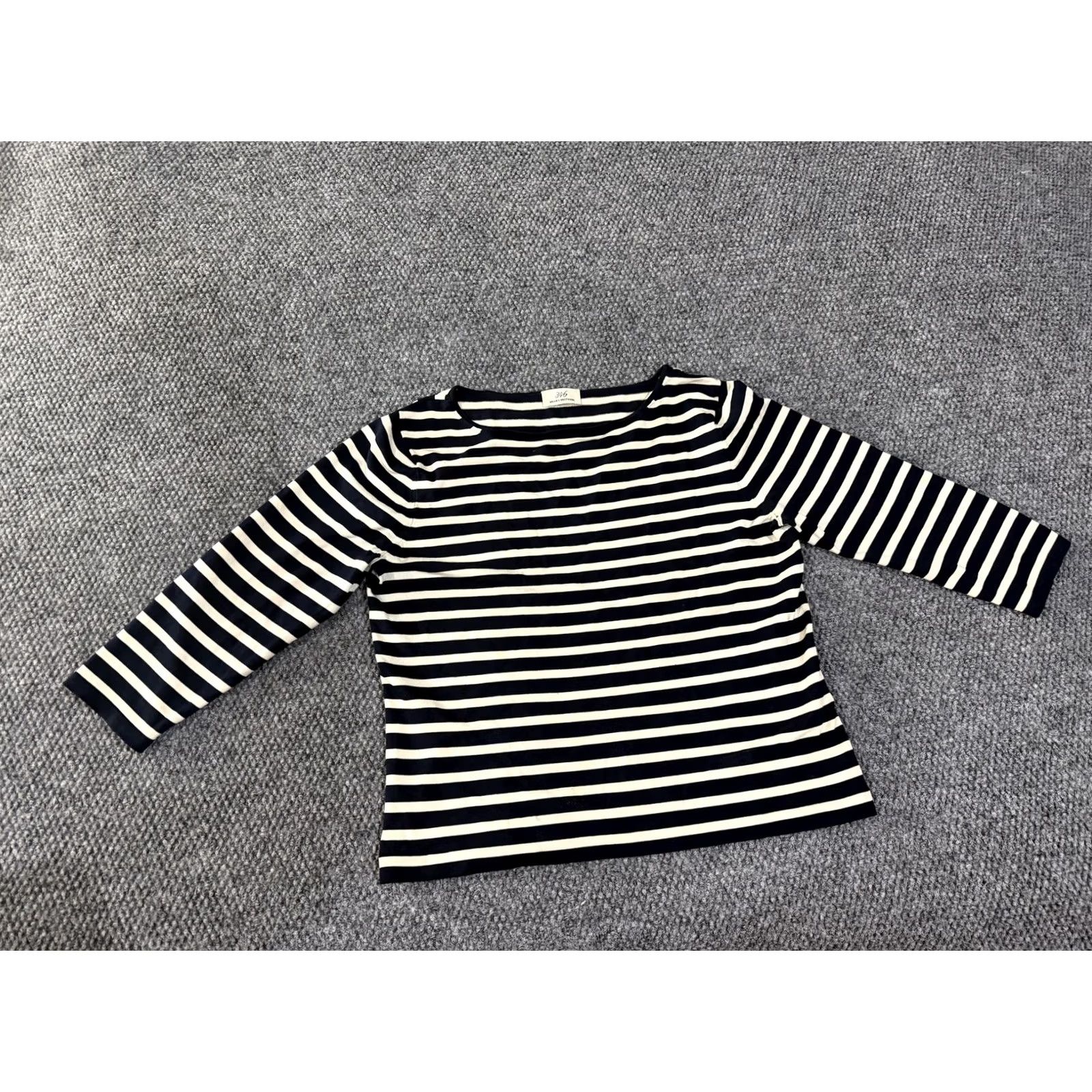Brooks Brothers Brooks Brothers Shirt Womens M Blue Stripe 3/4 Sleeve Boat Neck Jersey Top Size M / US 6-8 / IT 42-44 - 2 Thumbnail