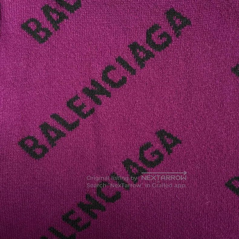 Balenciaga Balenciaga Letter print round neck long-sleeve wool sweate Size XS / US 0-2 / IT 36-38 - 3 Thumbnail