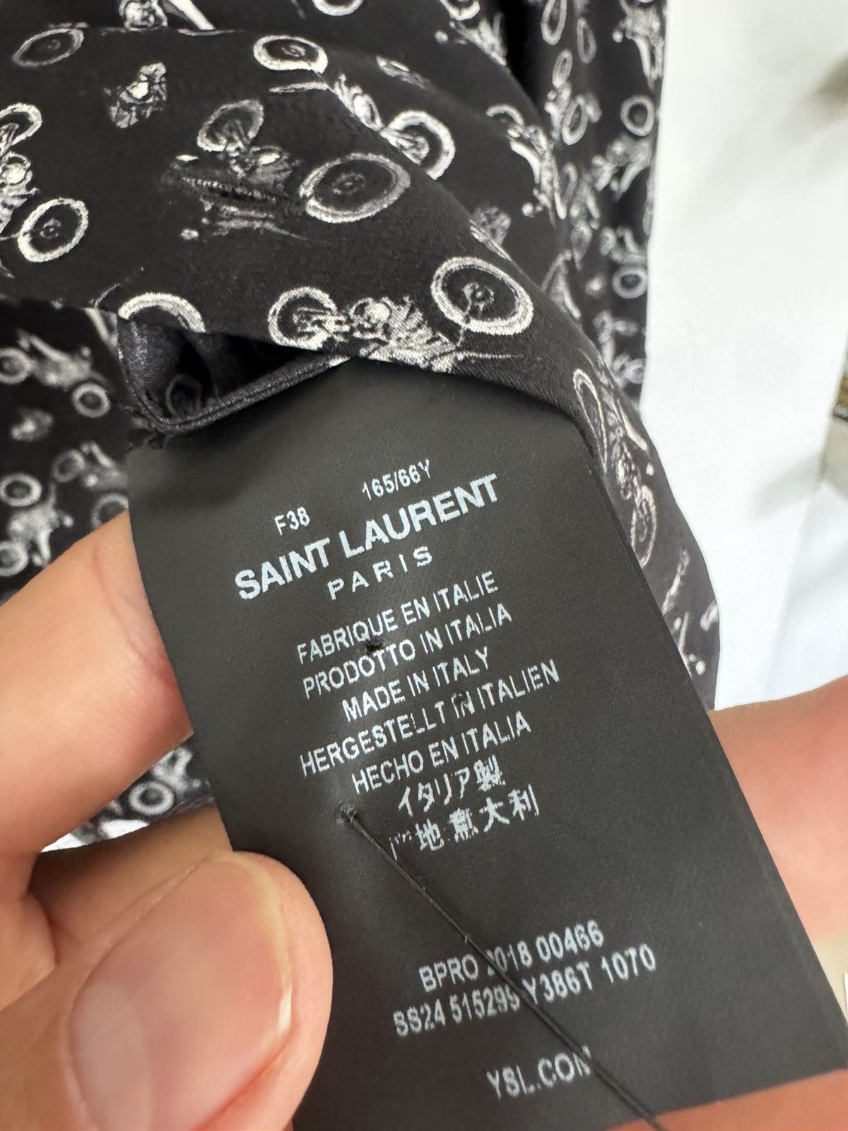 Saint Laurent Paris Silk motocross shirt Size US S / EU 44-46 / 1 - 5 Thumbnail