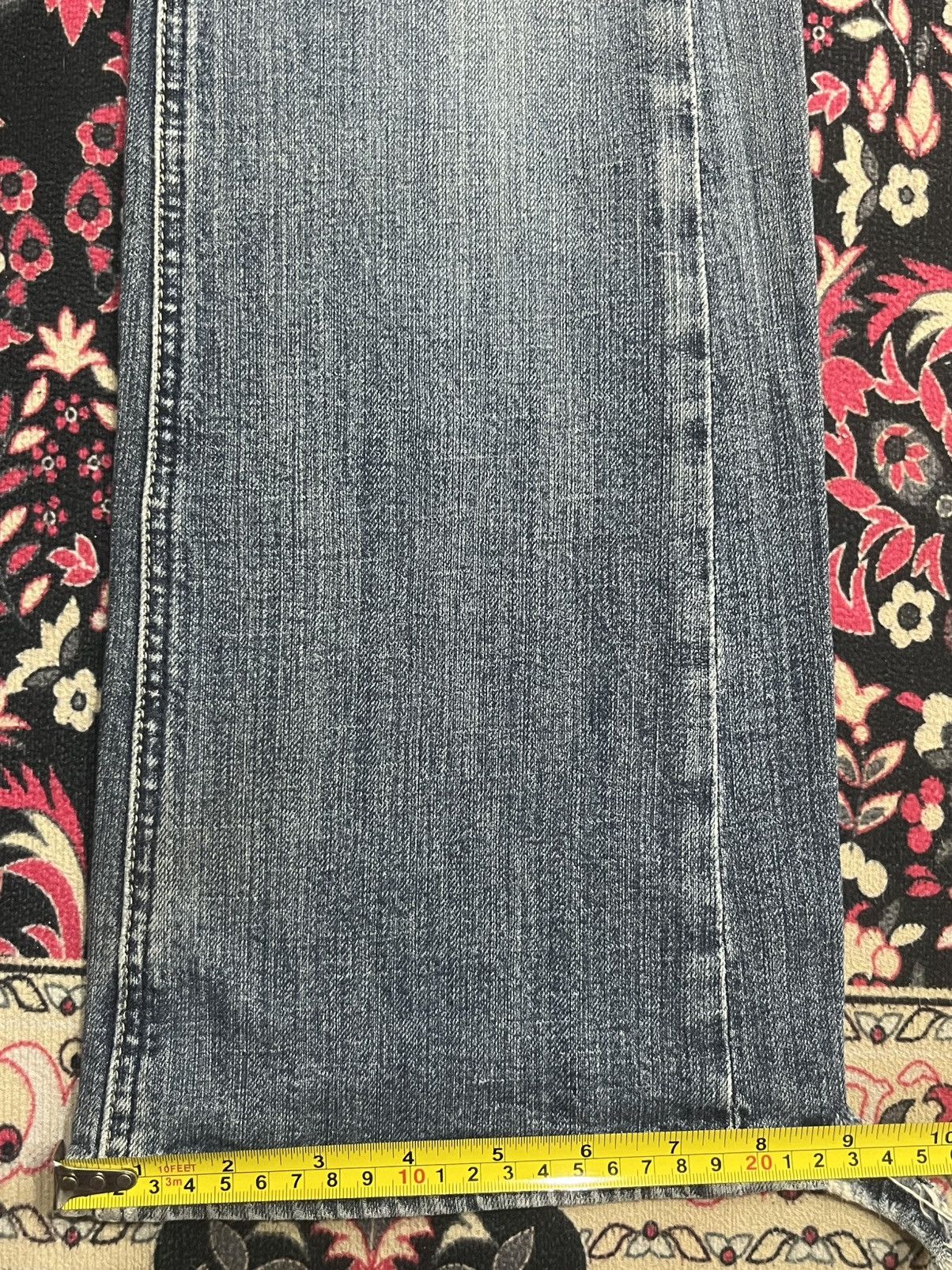 If Six Was Nine ⚡️Flare⚡️Vintage Japanese Blue Washed Bush Pant Frayed Jeans Size US 28 / EU 44 - 16 Thumbnail