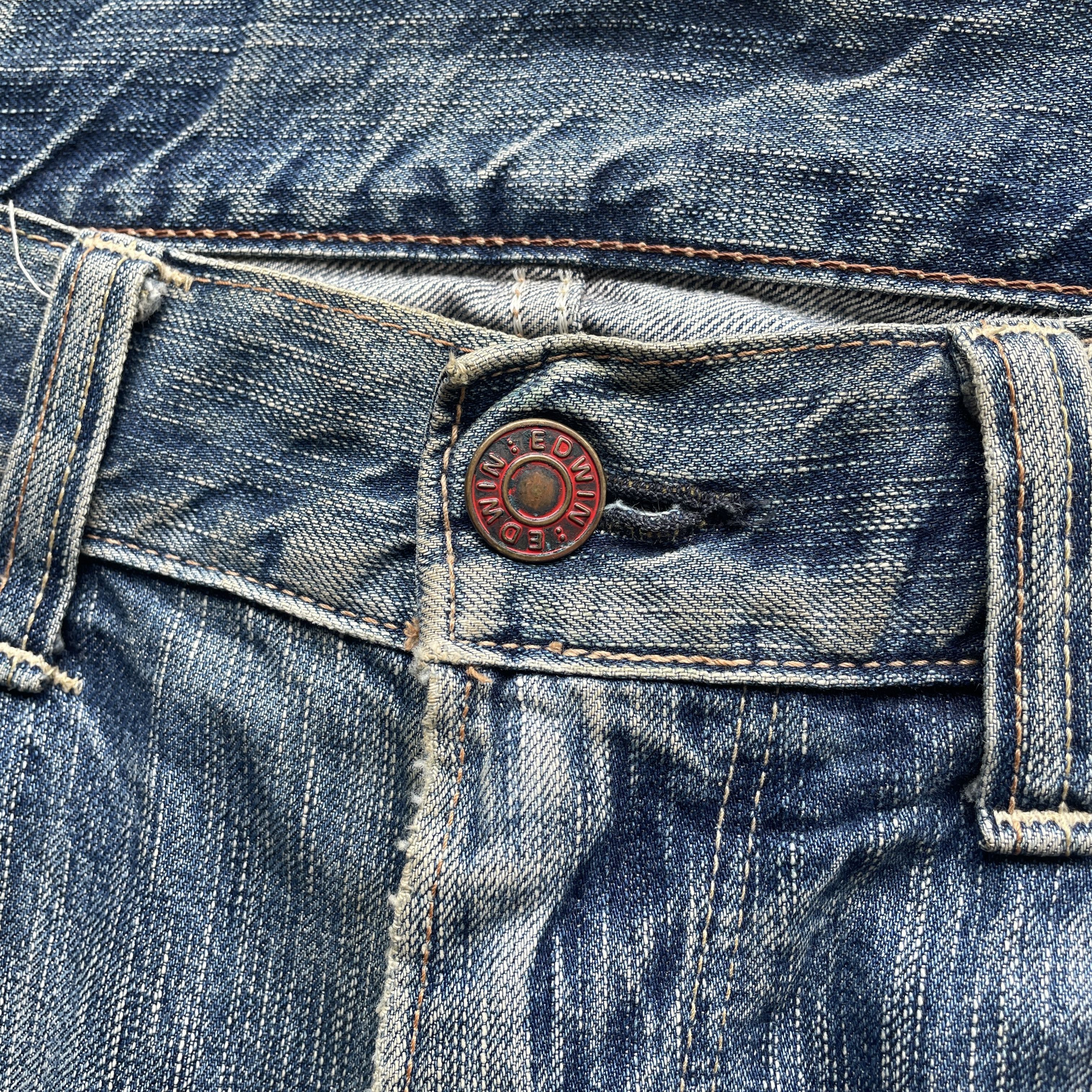 Edwin VINTAGE EDWIN DISTRESSED BAGGY JEANS FADED DENIM PANTS W37 Size US 37 - 7 Thumbnail