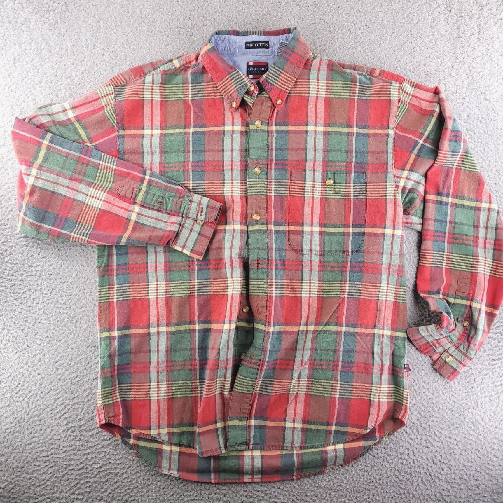 Bugle Boy VINTAGE Bugle Boy Shirt Mens L Flannel Red Plaid Long Sleeve Button-Up Size US L / EU 52-54 / 3 - 2 Thumbnail