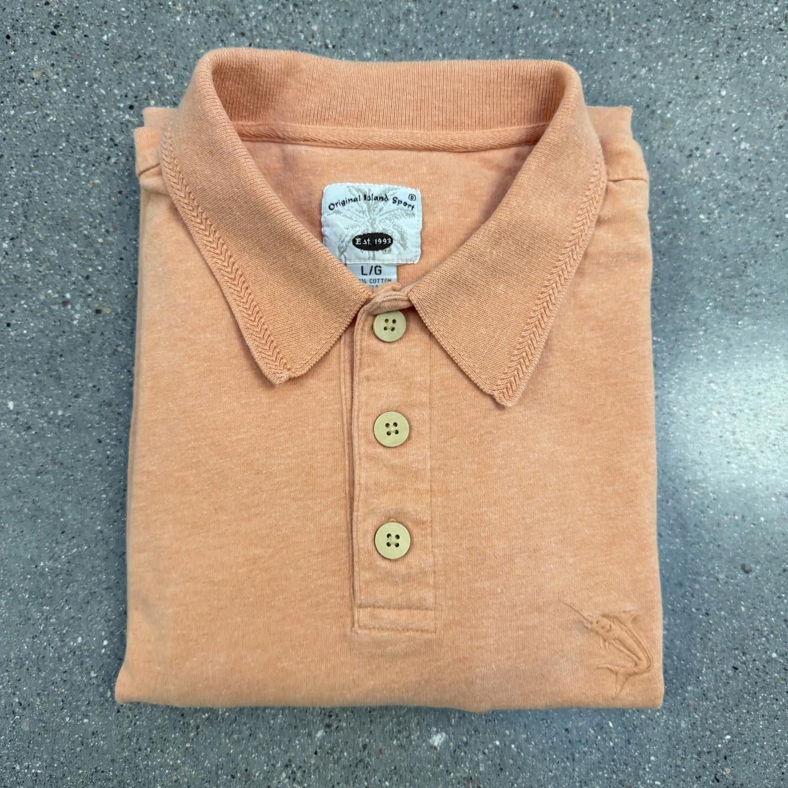Designer Original Island Sport Polo Shirt Mens L Orange Vtg 90s Size US L / EU 52-54 / 3 - 12 Thumbnail
