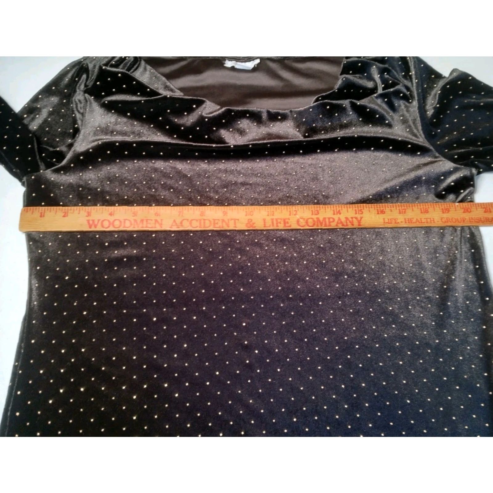 Vintage VINTAGE Jacklyn Smith Velour Shirt Women L Black Gold Studded Draped Neck Stretch Shirt Womens Regular 3/4 Sleeve Size L / US 10 / IT 46 - 3 Thumbnail