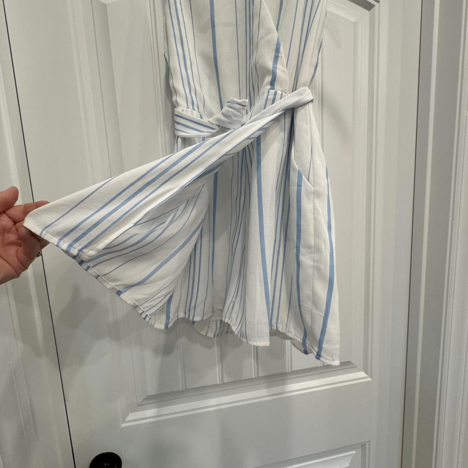 Other GB Girls White and Blue Striped Romper Size L / US 10 / IT 46 - 4 Thumbnail