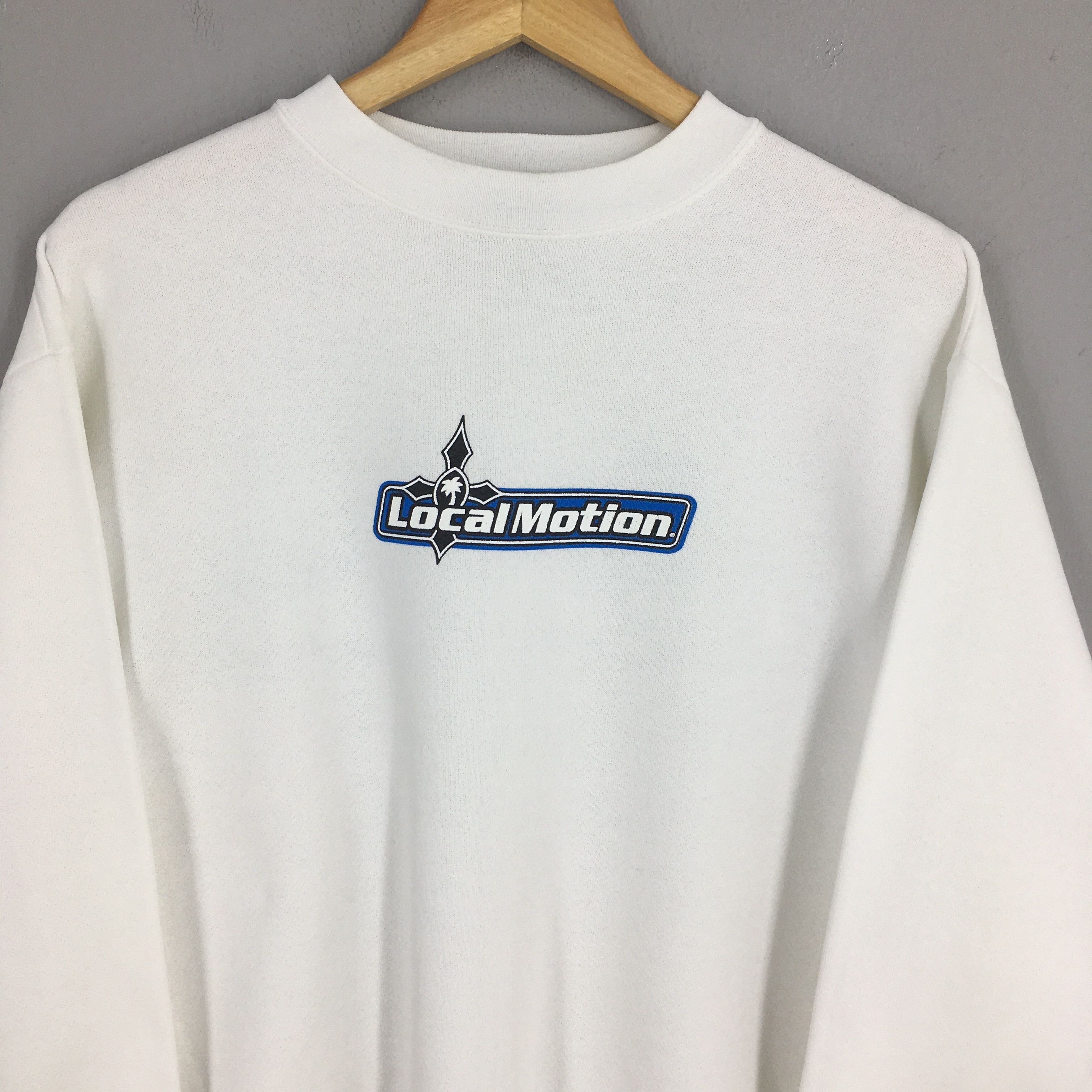 Vintage Vintage 80s Local Motion Surfing White Sweatshirt Medium Size US M / EU 48-50 / 2 - 2 Thumbnail
