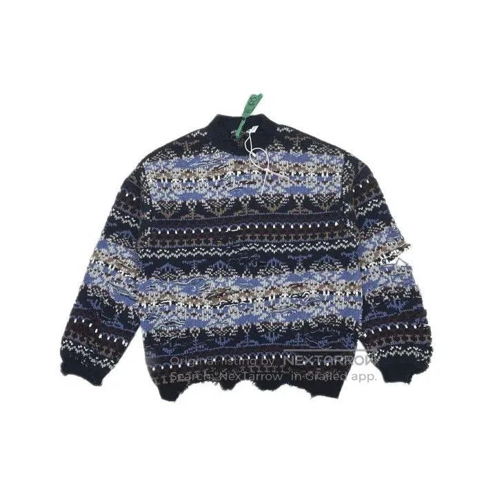 Balenciaga Balenciaga Distressed Blue Long Sleeve Sweater. Size US S / EU 44-46 / 1 - 2 Thumbnail