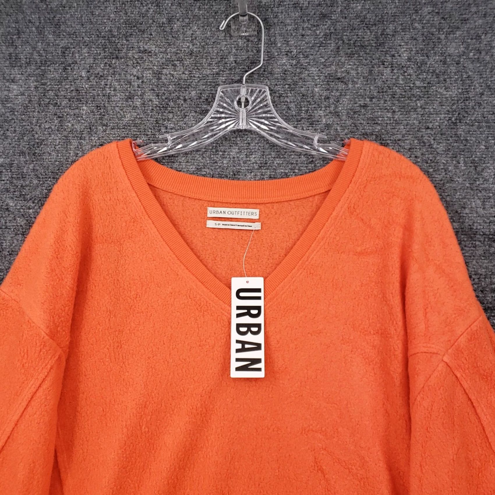 Urban Outfitters Urban Outfitters Sweatshirt Womens S Small Orange Fleece V Neck Long Sleeve NEW Size S / US 4 / IT 40 - 3 Thumbnail