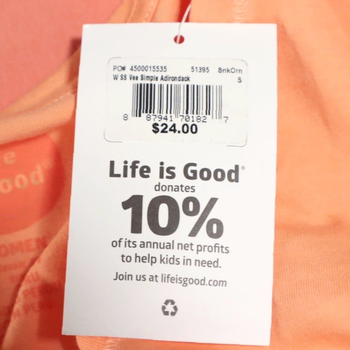 Life is Good Life is Good Keep It Simple Classic Fit V-Neck T-Shirt Orange Women's S Shirt Women S Orange V-Neck Keep It Simple Classic Fit Solid 90s? Size S / US 4 / IT 40 - 6 Thumbnail