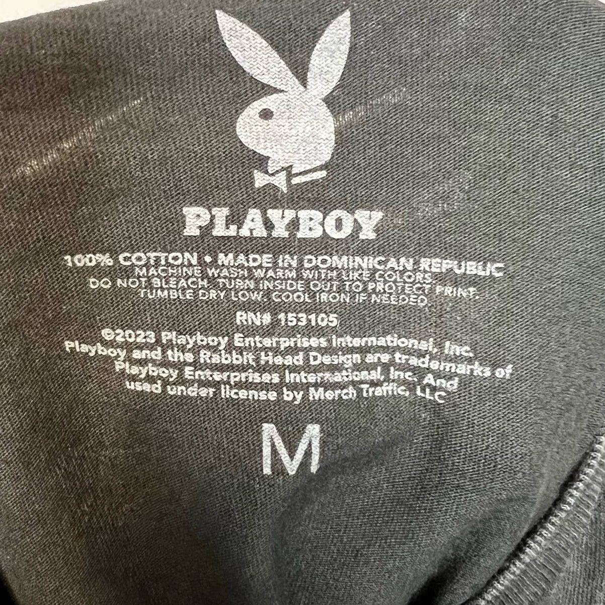 Playboy Playboy Black Graphic Tee M Unisex Tiedye Bunny Licensed Size M / US 6-8 / IT 42-44 - 3 Thumbnail