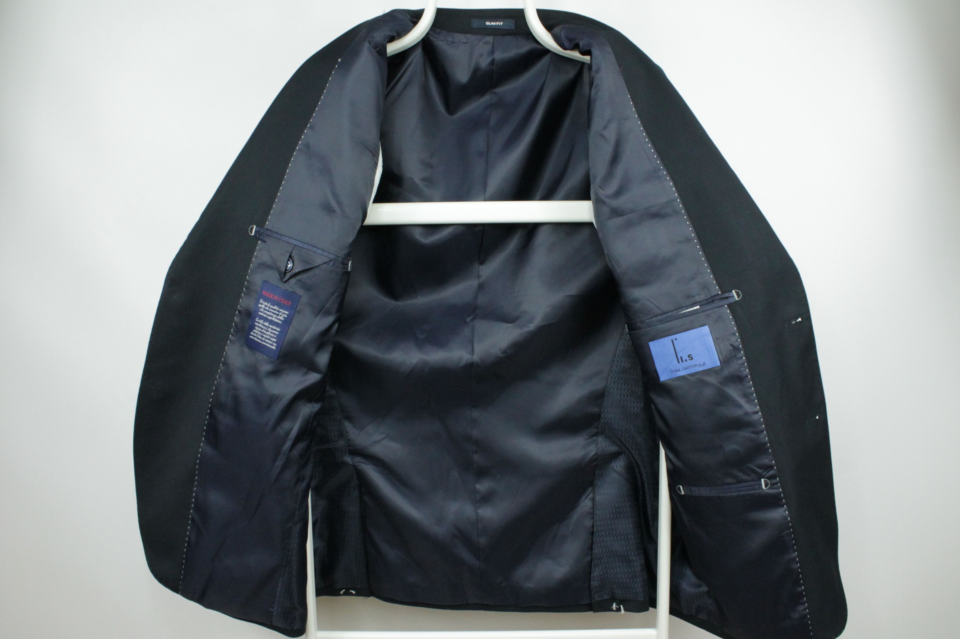 SARTORIO Linea Sartoriale Navy Blue Wool Slim Fit Blazer Size US M / EU 48-50 / 2 - 6 Thumbnail