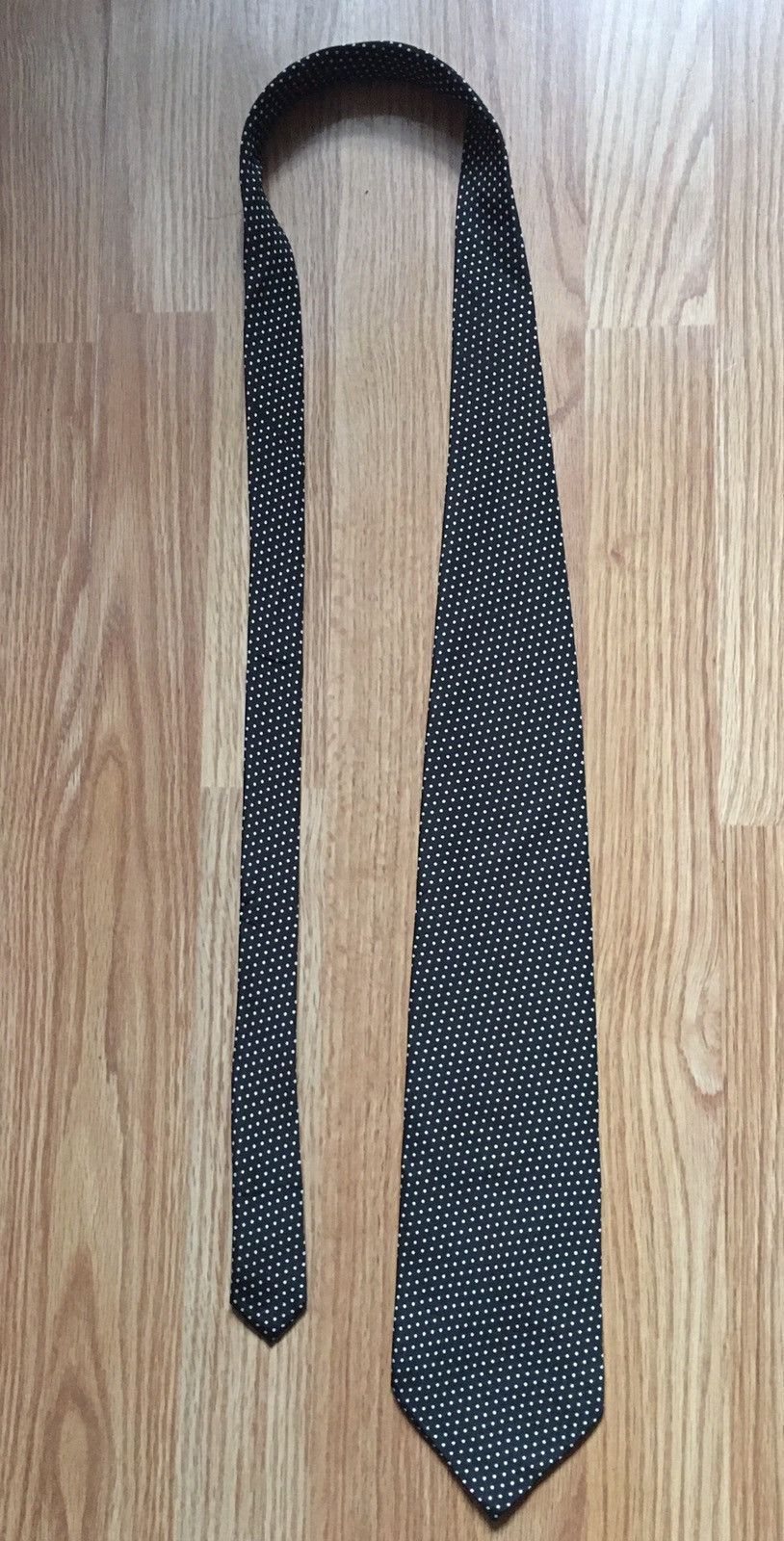 Giovanni Valentino × Valentino VALENTINO Black White Polka Dots Italy Silk Mens Tie Size ONE SIZE - 6 Thumbnail