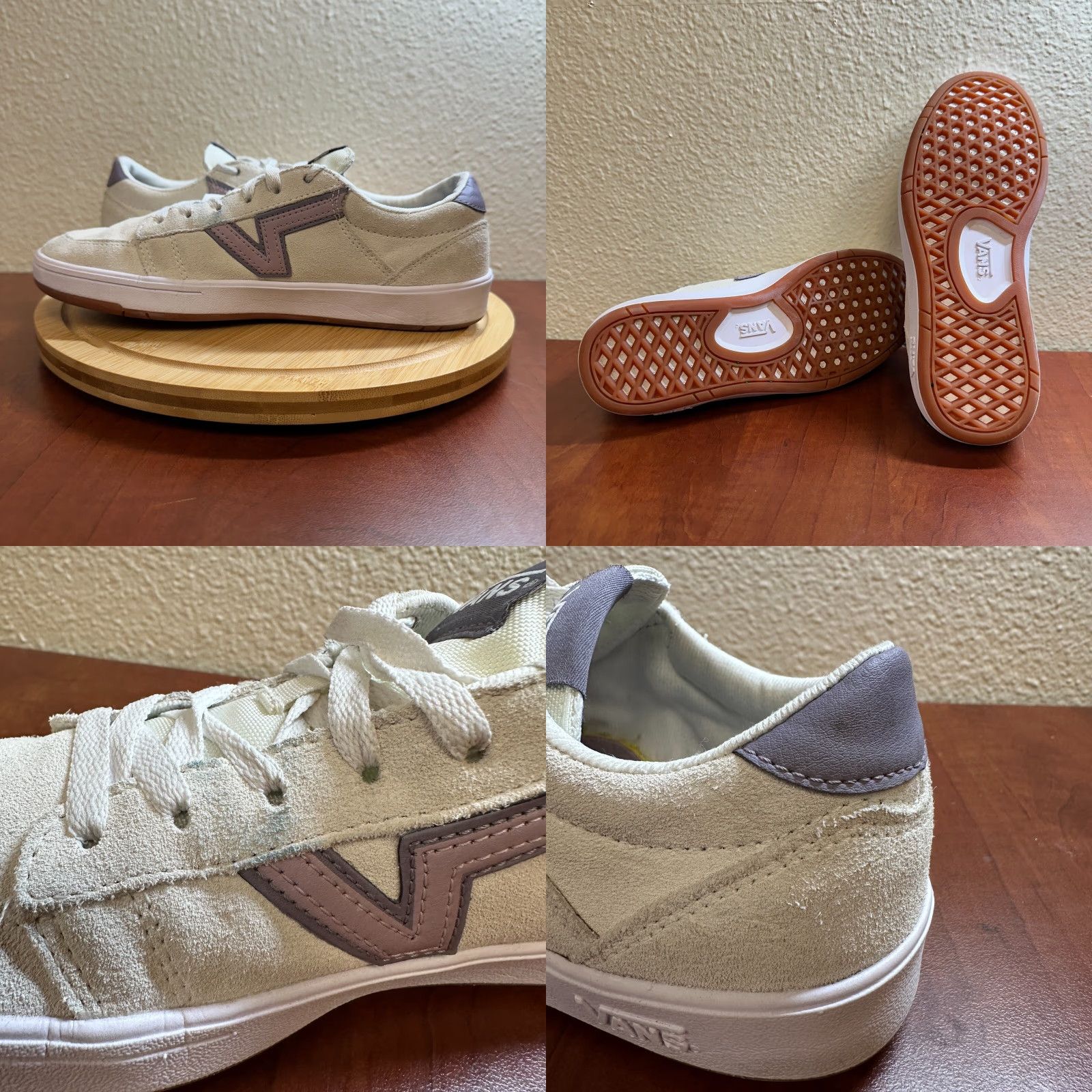 Vans VANS Vintage Womens Sneaker White Suede Low Top Old Skool Lace Up Comfort Leather Logo Sports 90s Mens Womens Girls Size M / US 6-8 / IT 42-44 - 8 Thumbnail