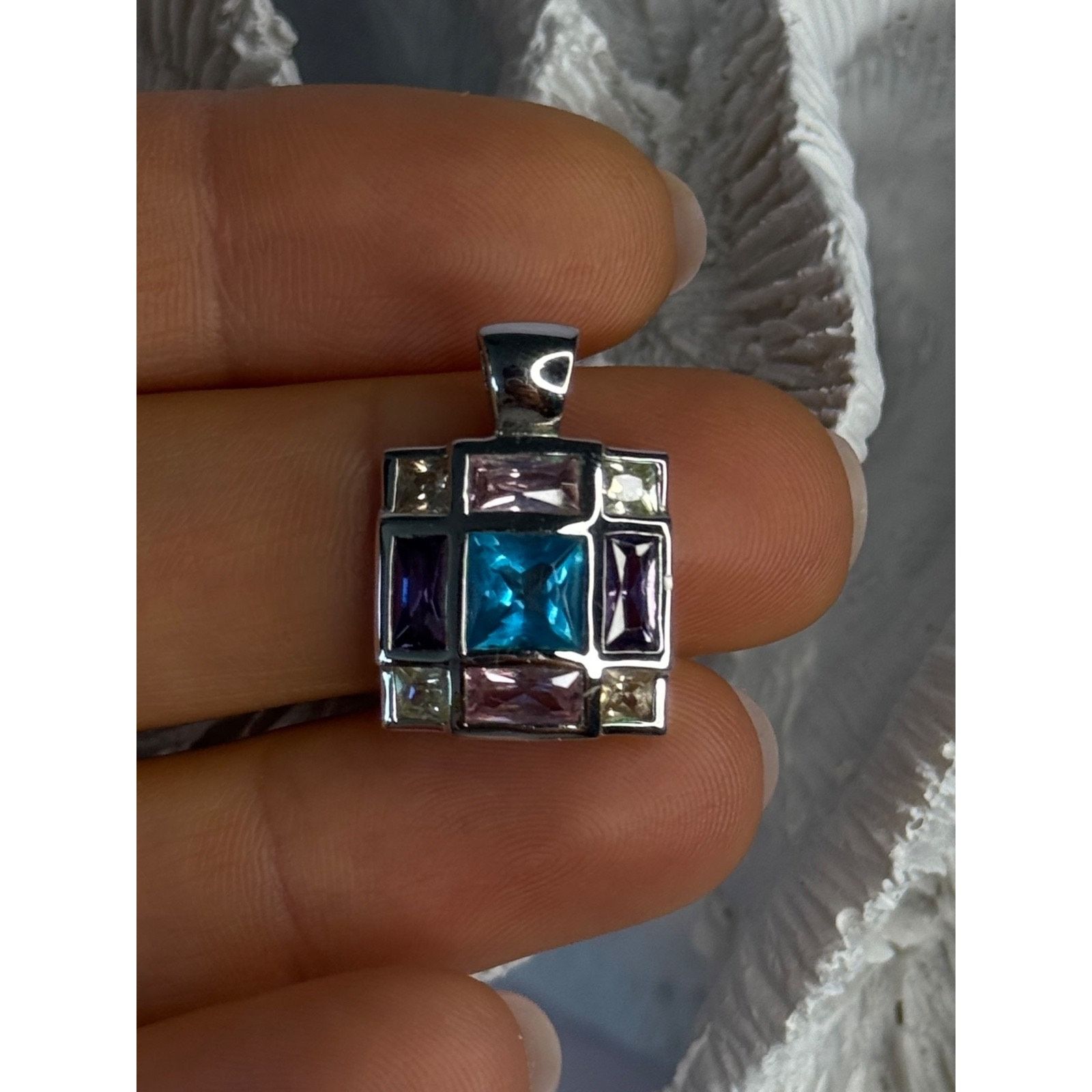 Jewelry FAS 925 STERLING SILVER MULTI COLOR TOURMALINE PENDANT Size ONE SIZE - 6 Thumbnail