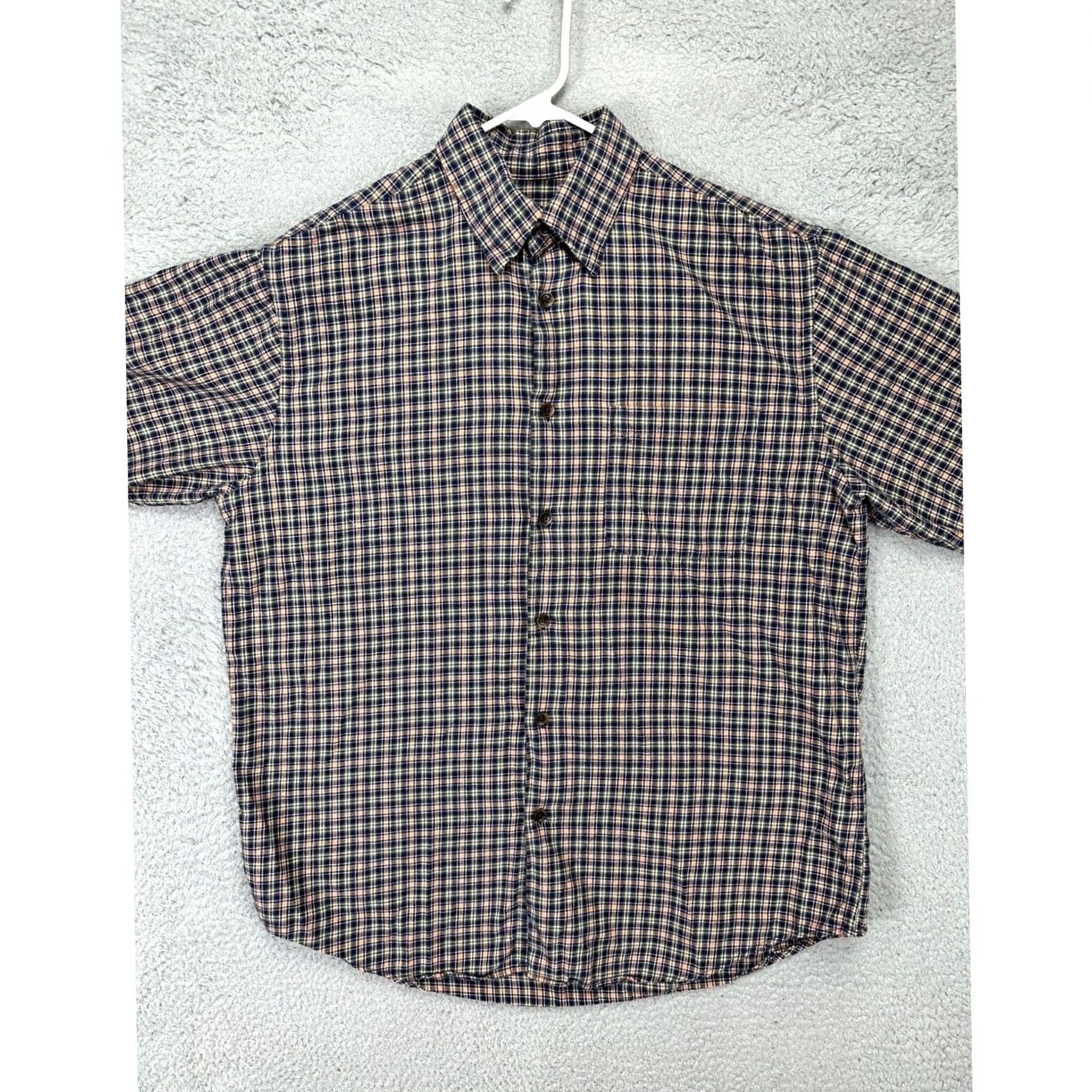 Orvis VINTAGE Orvis Shirt Mens Large Orange Multi Plaid Wool Blend Flannel Button-Down Size US L / EU 52-54 / 3 - 2 Thumbnail