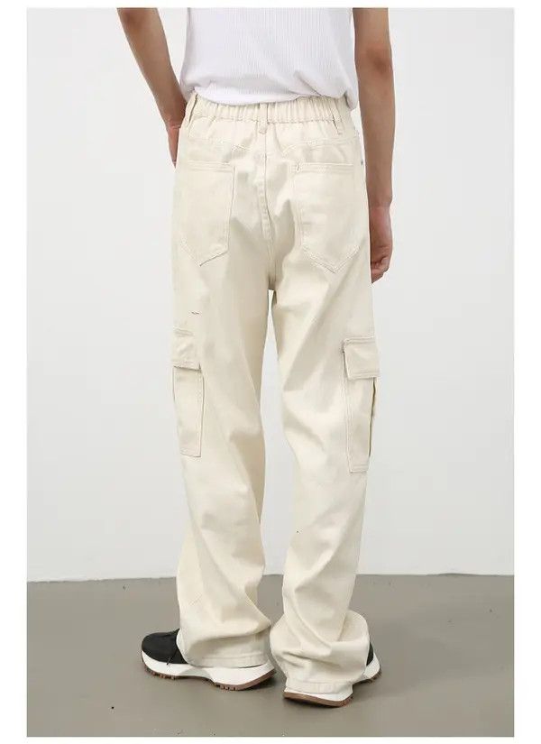 Japanese Brand Norika x Rumi Loose elastic waist straight cargo jeans Size US 32 / EU 48 - 3 Thumbnail
