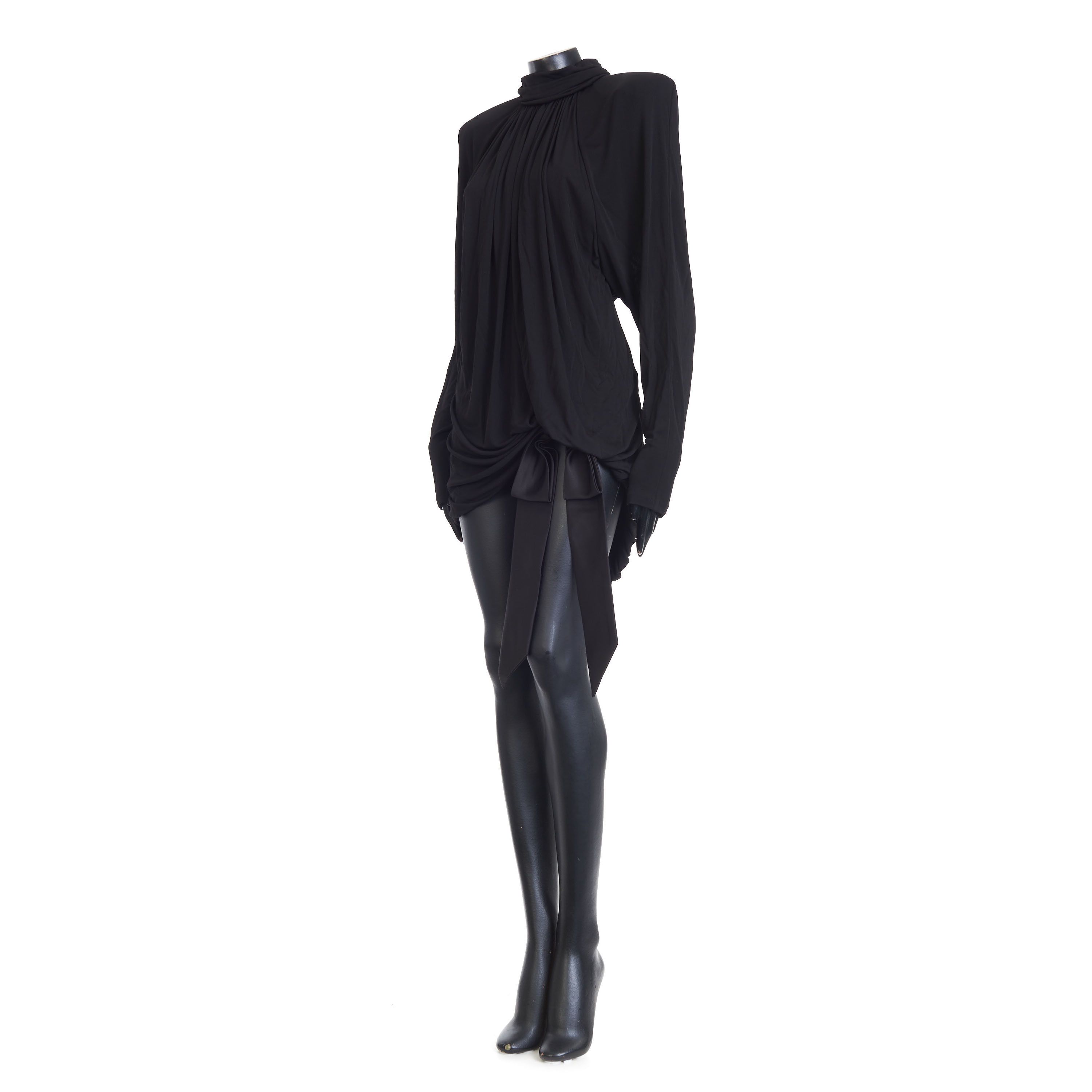 Saint Laurent Paris Draped Dress In Satin Crepe Jersey Size M / US 6-8 / IT 42-44 - 2 Thumbnail