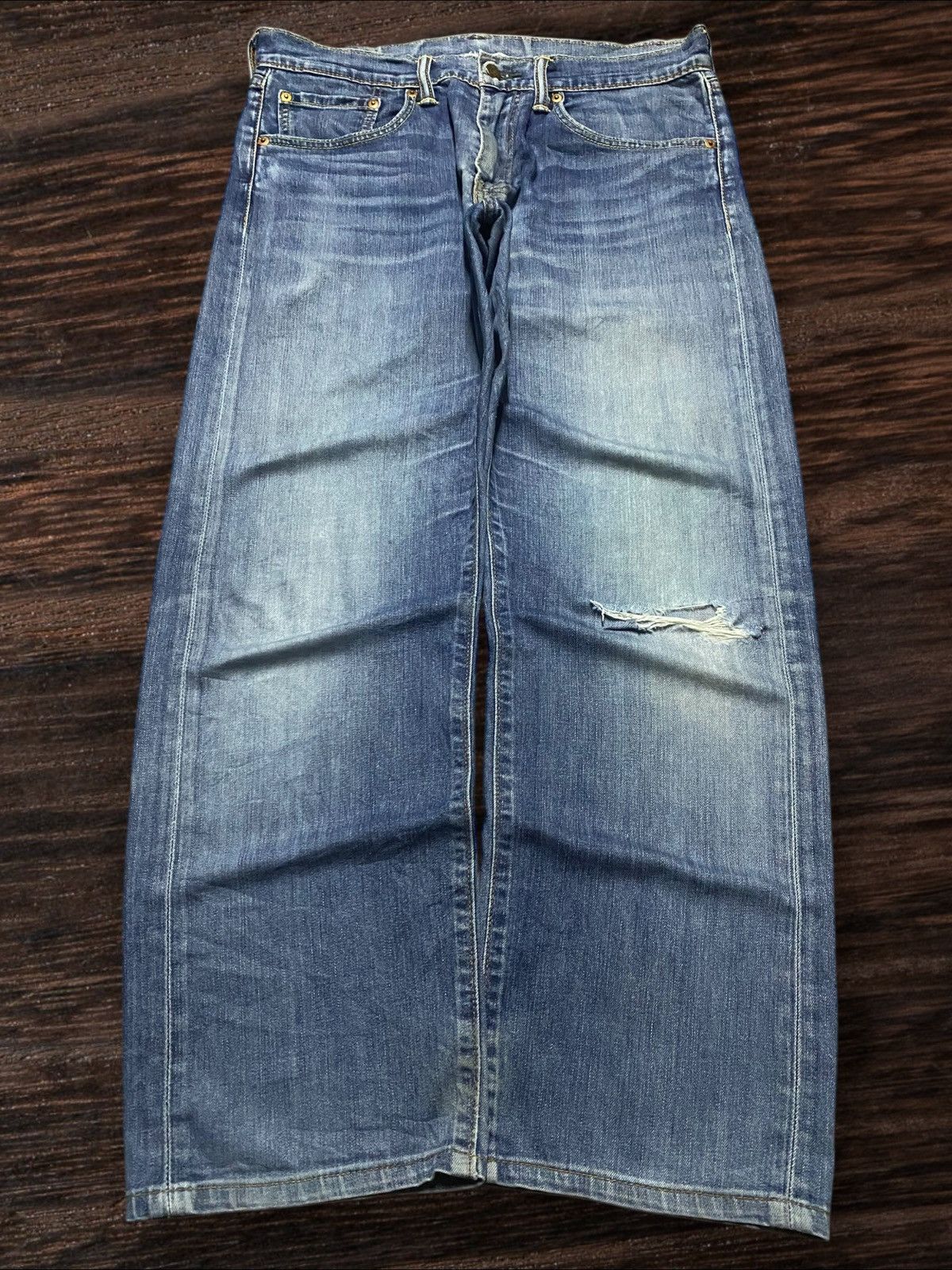Levi's Vintage Levis 505 Faded Wash Distressed Loose Jeans Size US 33 - 1 Thumbnail