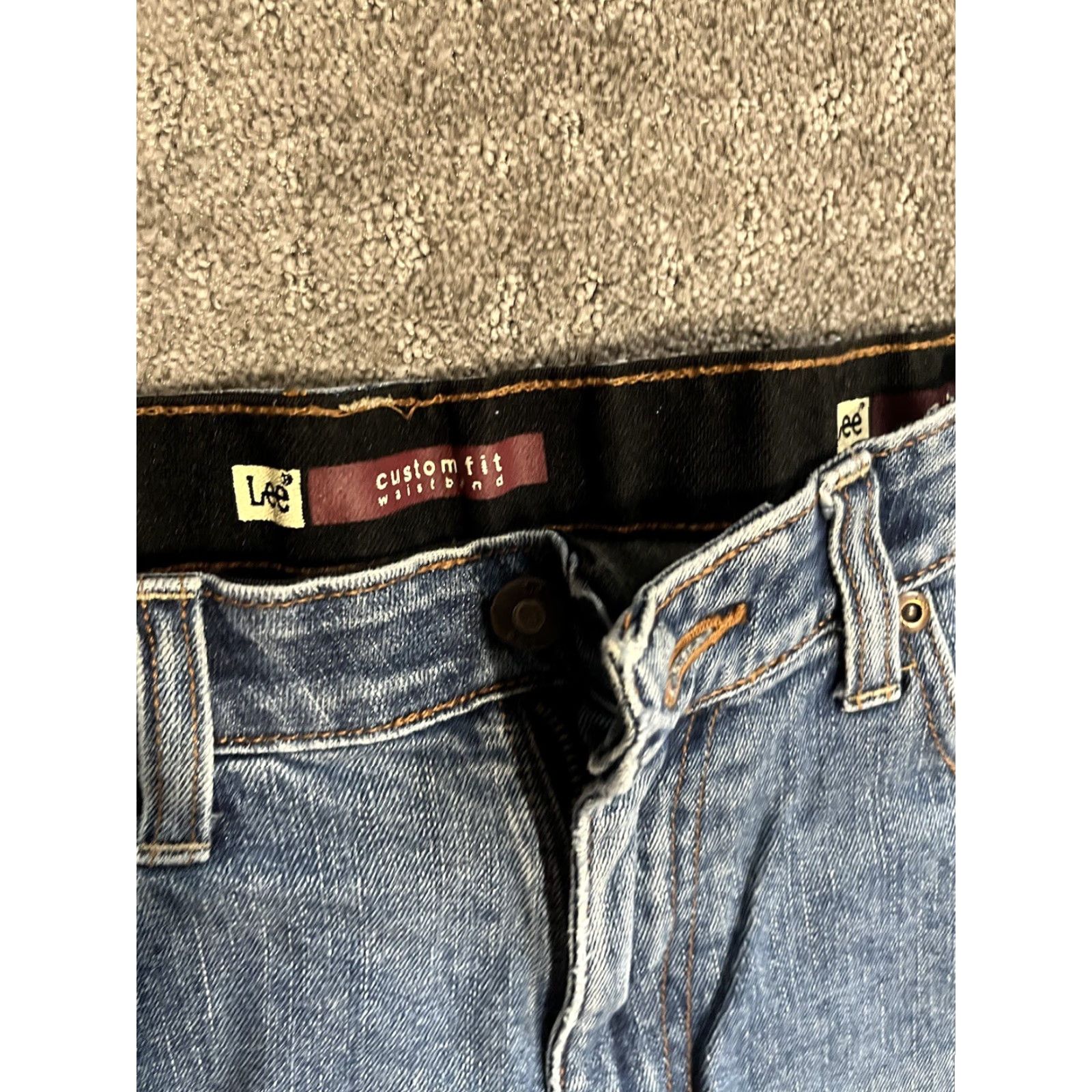Lee Lee Custom Fit Pants Mens 32X32 Dark Blue Flat Front Straight Leg Cotton 4 Pockets Size US 32 / EU 48 - 4 Thumbnail