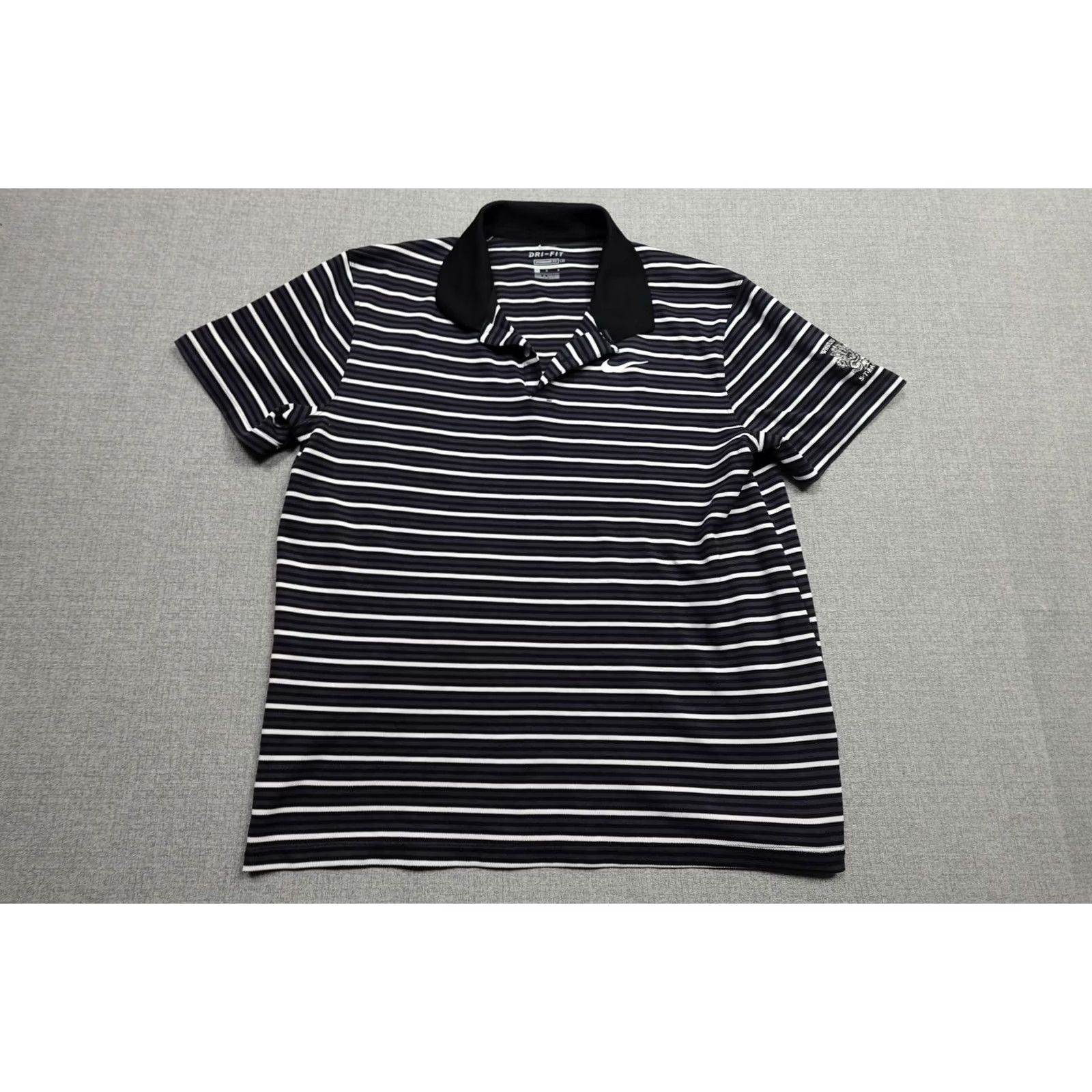 Nike Nike Dri-FIT Polo Mens Large Blue Stripe Golf Whistling Straits Performance Shirt Size US L / EU 52-54 / 3 - 3 Thumbnail