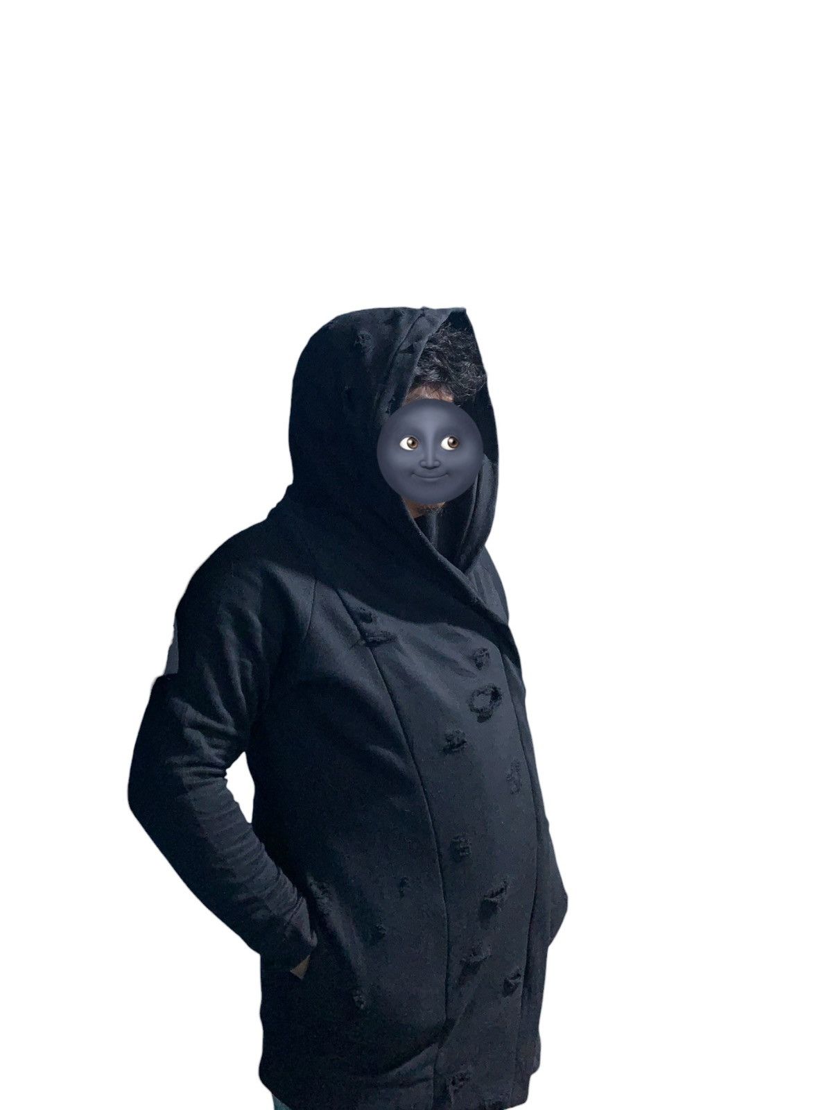 If Six Was Nine × Kansai Yamamoto × Le Grande Bleu (L.G.B.) Vtg Kansai asymmetrical distressed gothic punk styled hoodie Size US L / EU 52-54 / 3 - 8 Thumbnail
