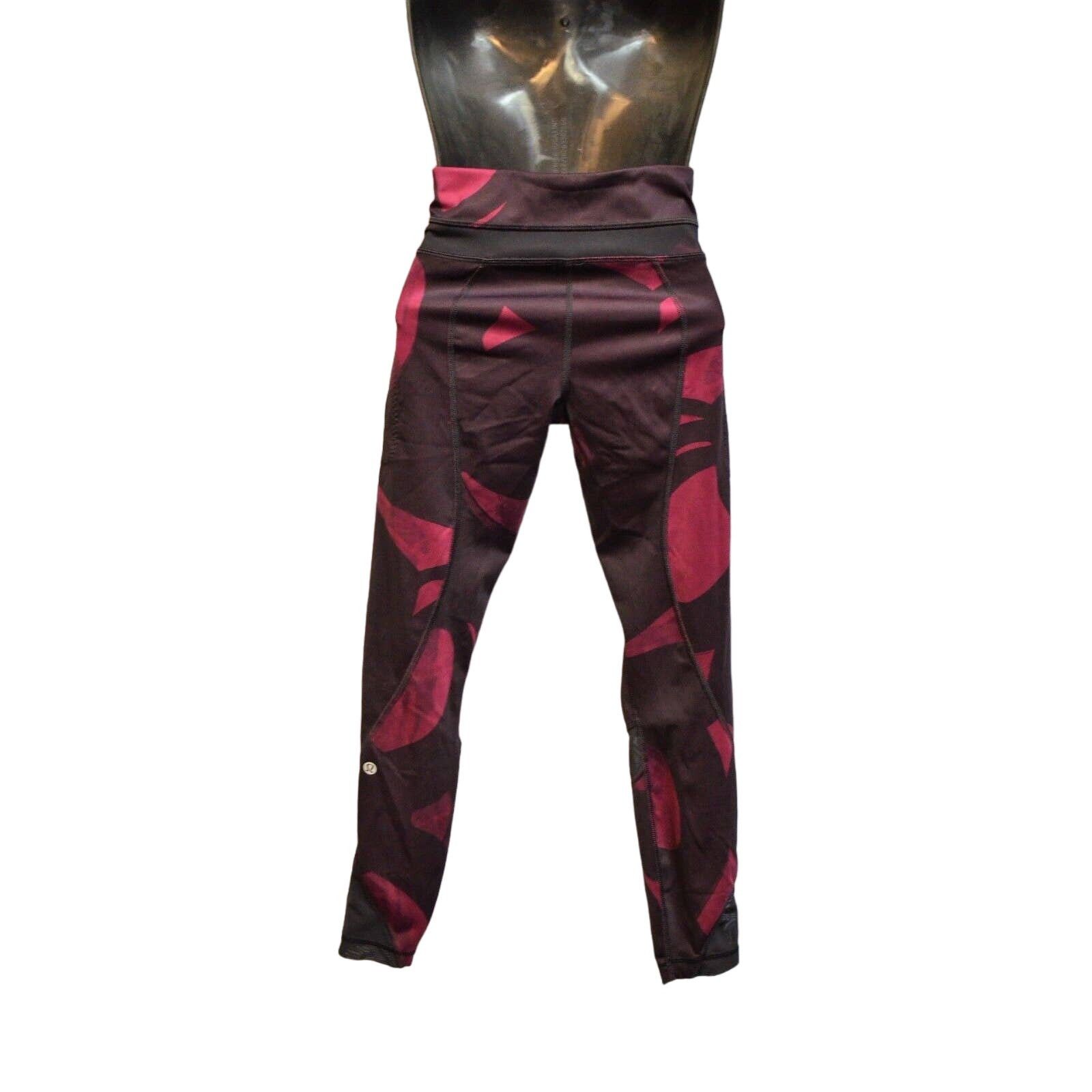 Lululemon LULULEMON Inspire Tight II Burgundy Pockets Yoga Pants Sz 2 Size 26" / US 2 / IT 38 - 2 Thumbnail