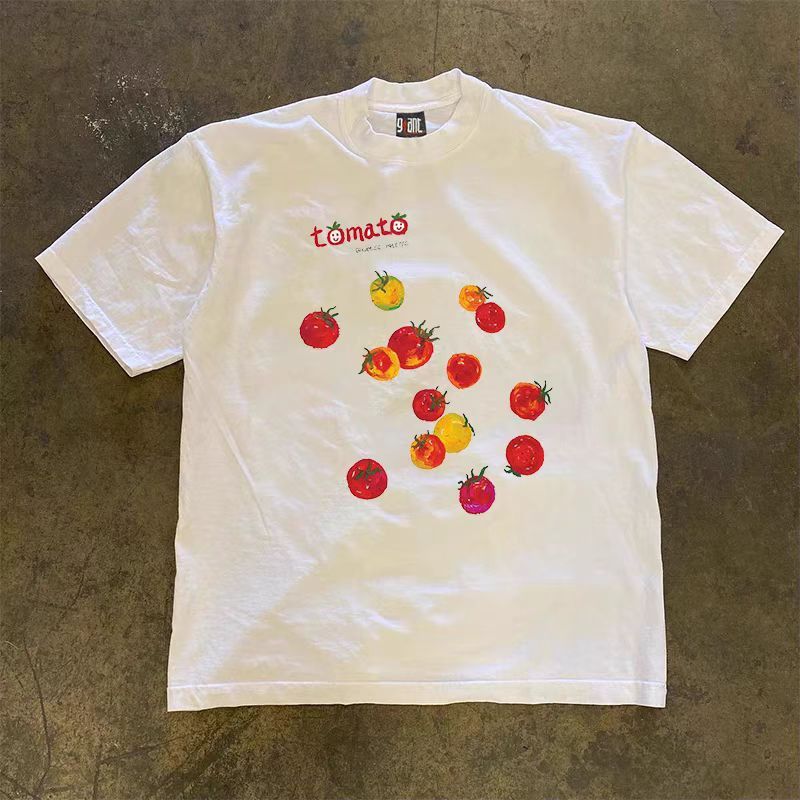 Japanese Brand × Vintage White washed retro tomato print t-shirt Size US M / EU 48-50 / 2 - 1 Thumbnail