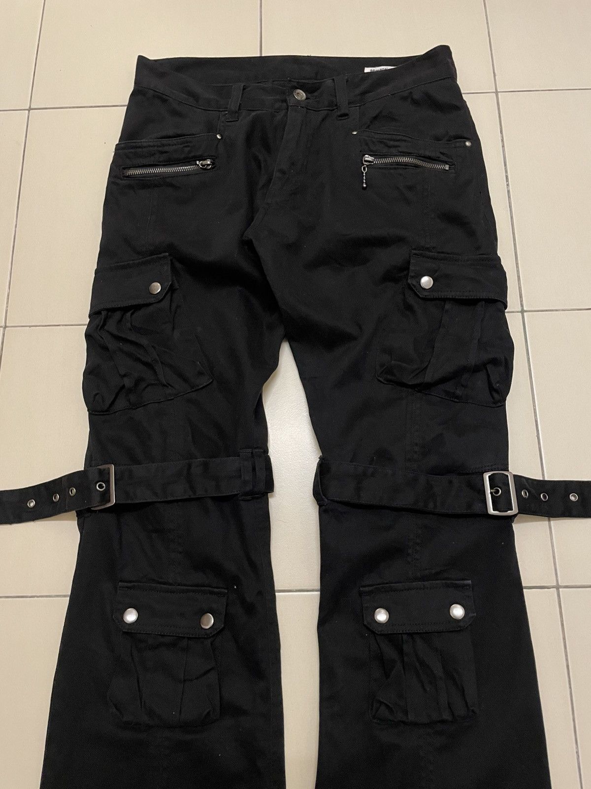 Japanese Brand Semantic Design Cargo Strap Bondage Flare Pants Size US 32 / EU 48 - 4 Thumbnail