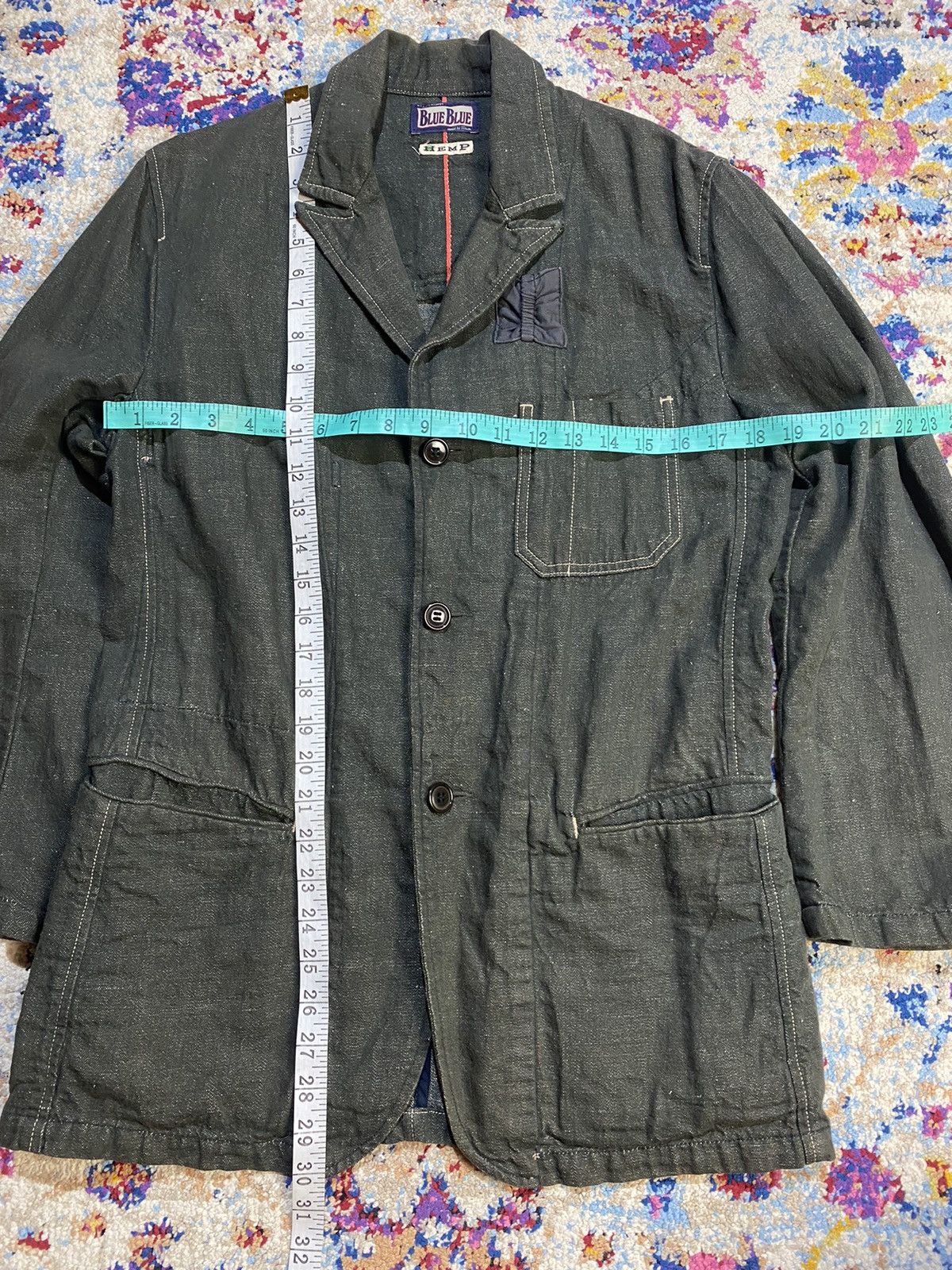 HOLLYWOOD RANCH MARKET × Vintage Blue Blue Hemp Selvedge Easy Light Denim Work Jackets Size US S / EU 44-46 / 1 - 11 Thumbnail