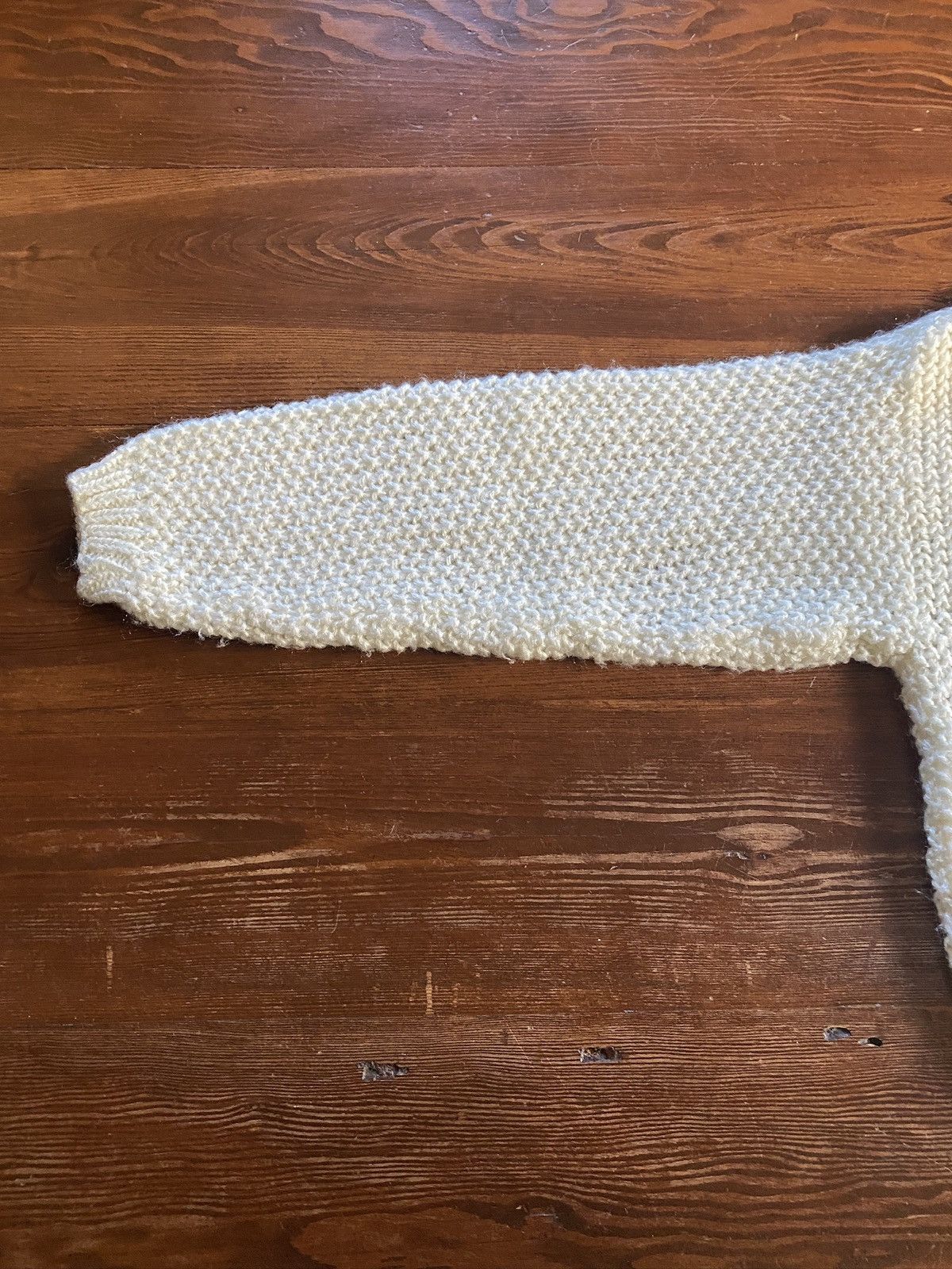 Vintage Vintage 80’s Crop Style Cream Cable Knit Polo Sweater Size M / US 6-8 / IT 42-44 - 14 Thumbnail