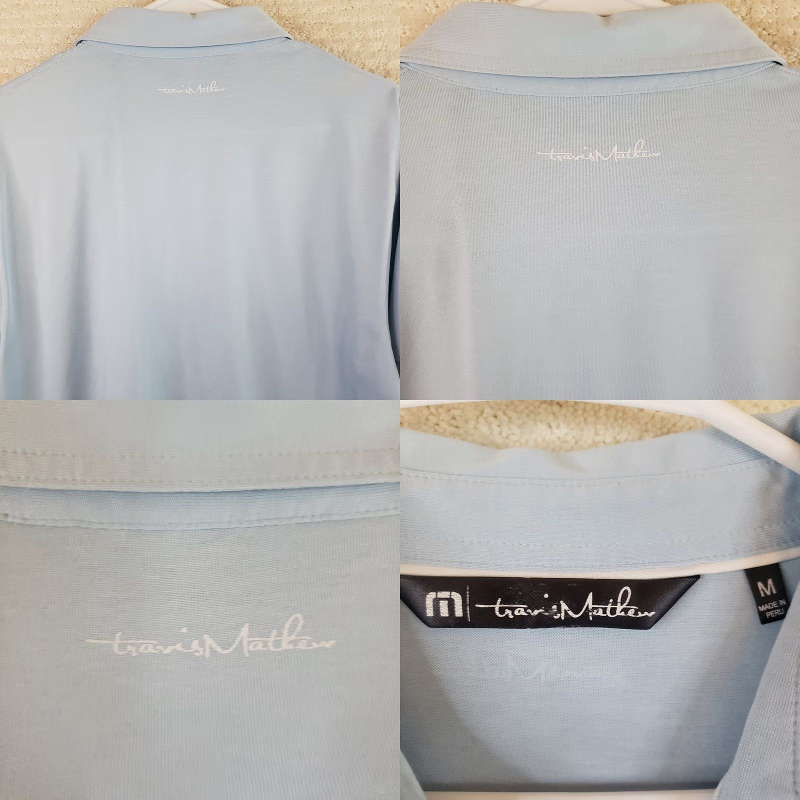 TravisMathew Travis Mathew Mens M Polo Shirt Short Sleeve Collared Logo Pima Cotton Poly Blue Black Shirt Mens M Polo Shirt Size US M / EU 48-50 / 2 - 8 Thumbnail